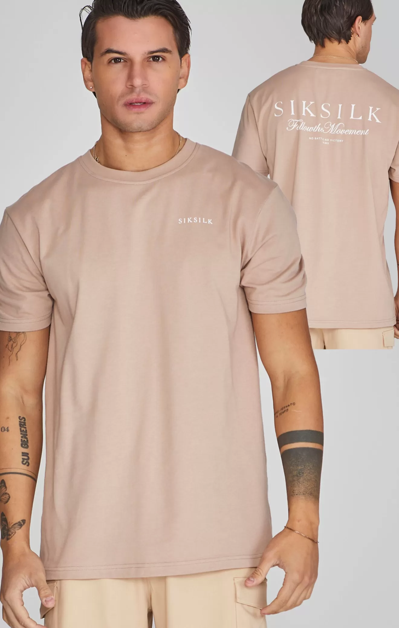 SikSilk T-Shirts^Beige Graphic T-Shirt