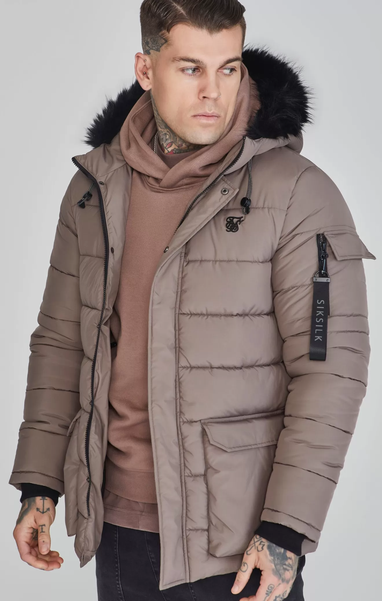 SikSilk Jackets^Beige Parka