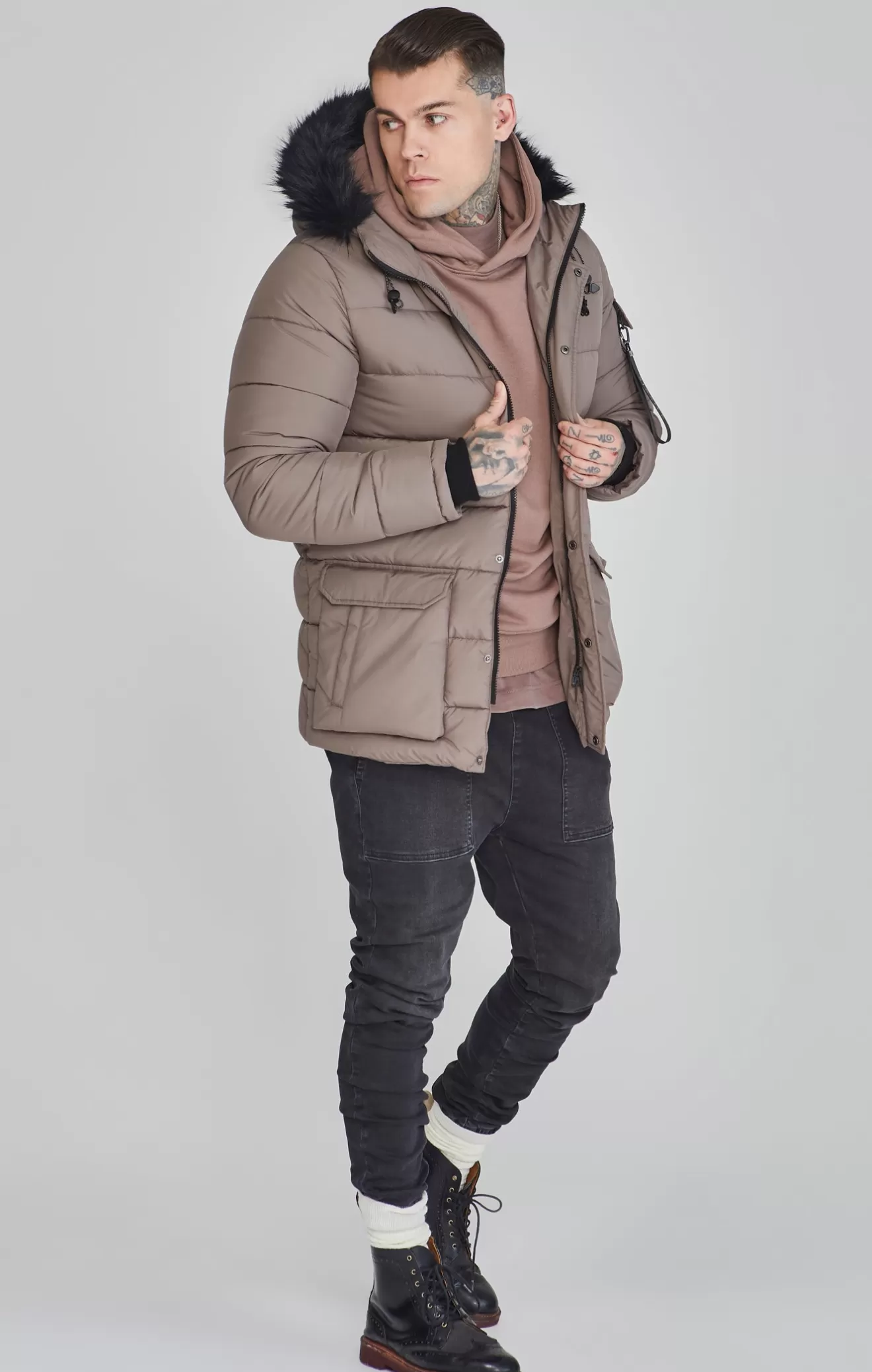 SikSilk Jackets^Beige Parka