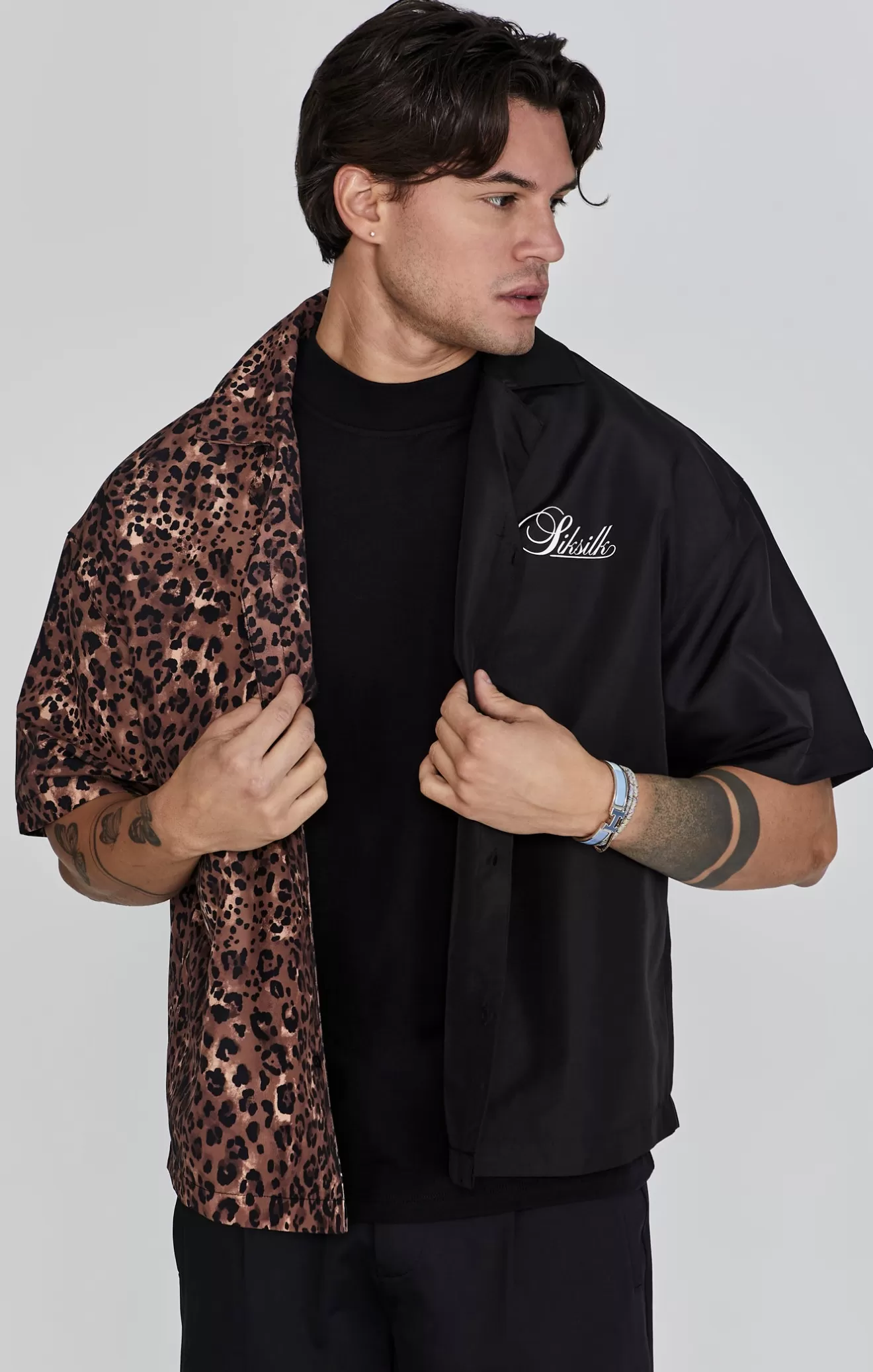 SikSilk Shirts^Black Animal Print Shirt