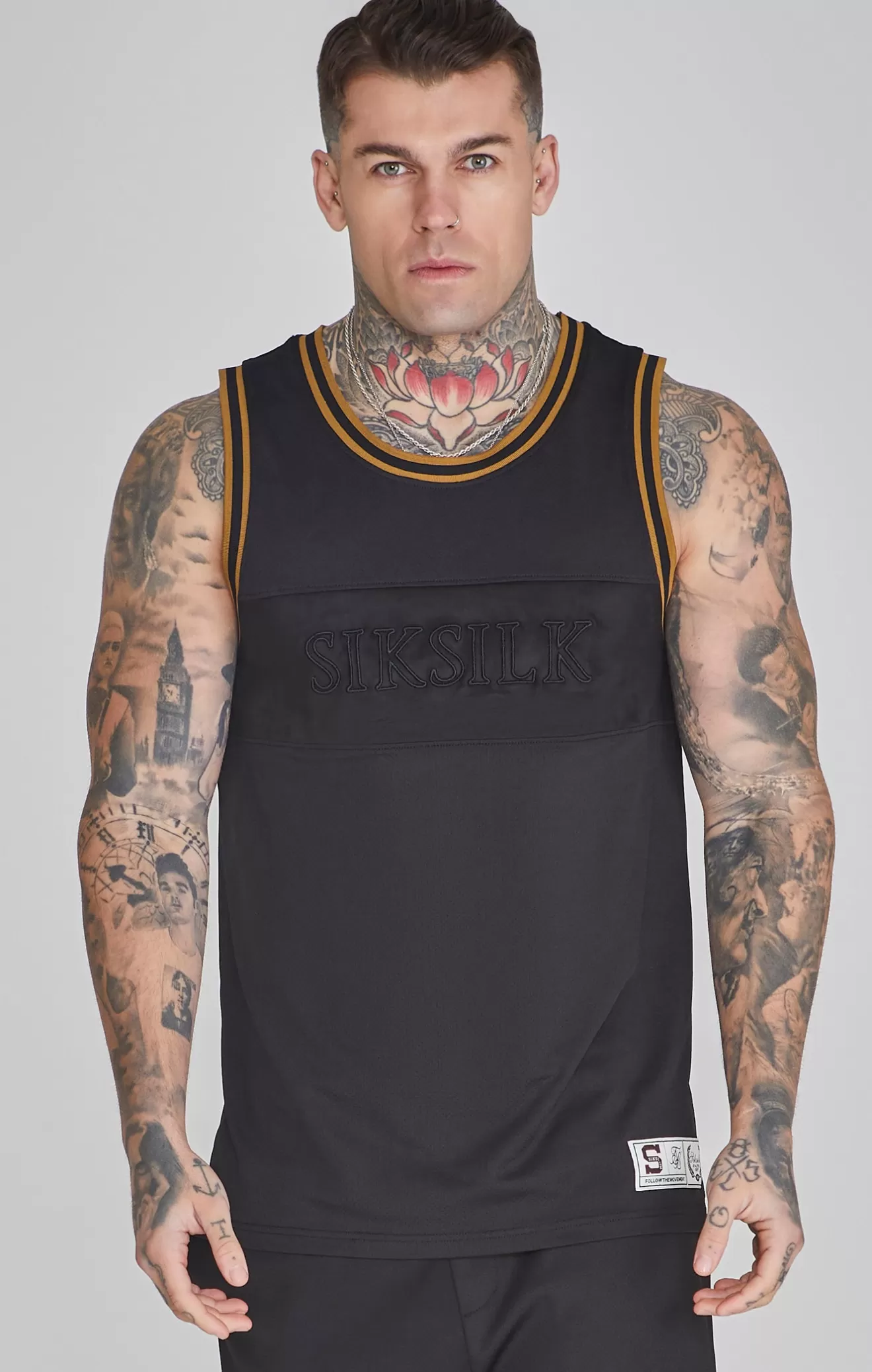 SikSilk Vests^Black Basketball Vest