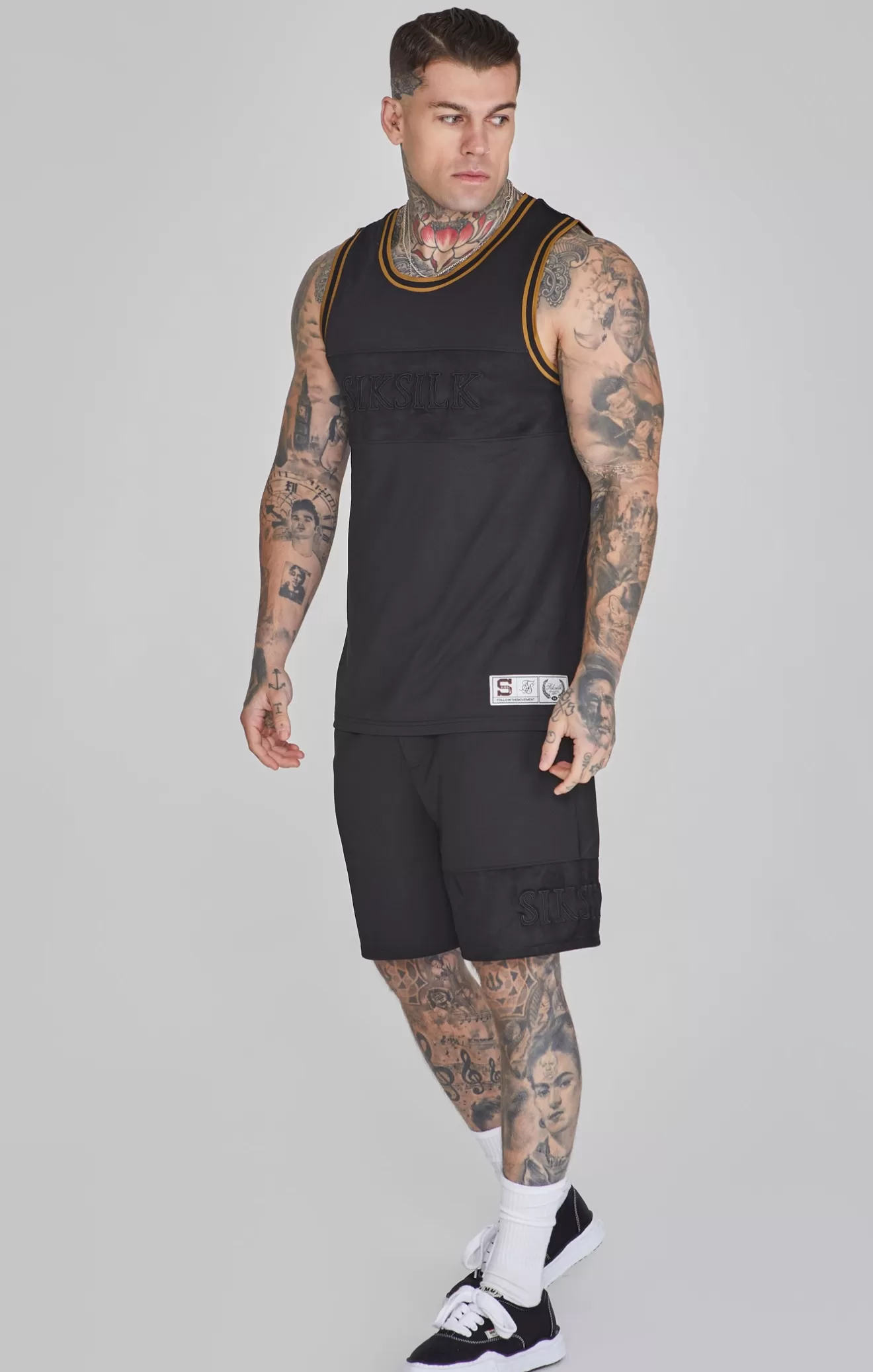 SikSilk Vests^Black Basketball Vest
