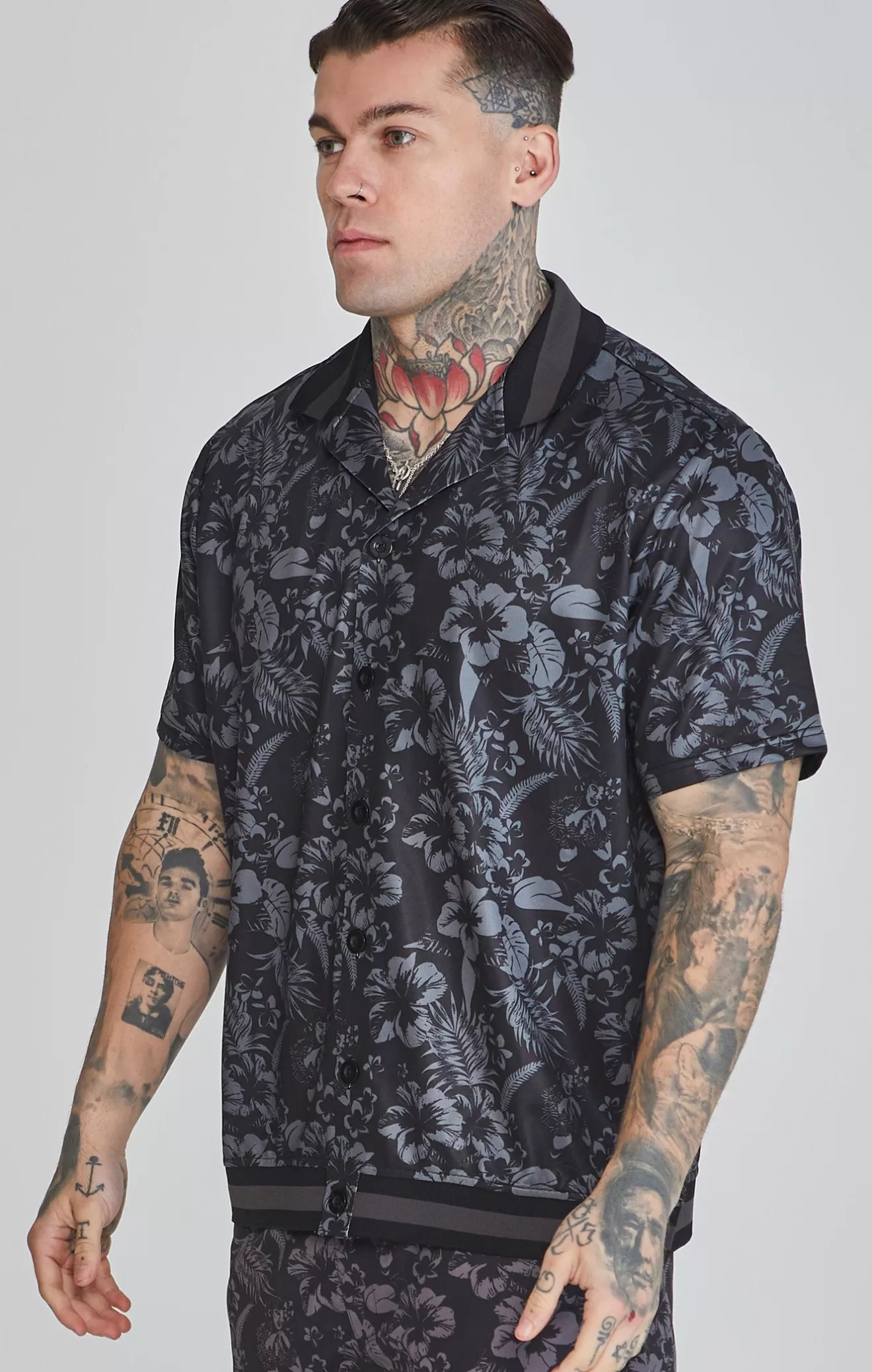 SikSilk Shirts^Black Bowling Shirt