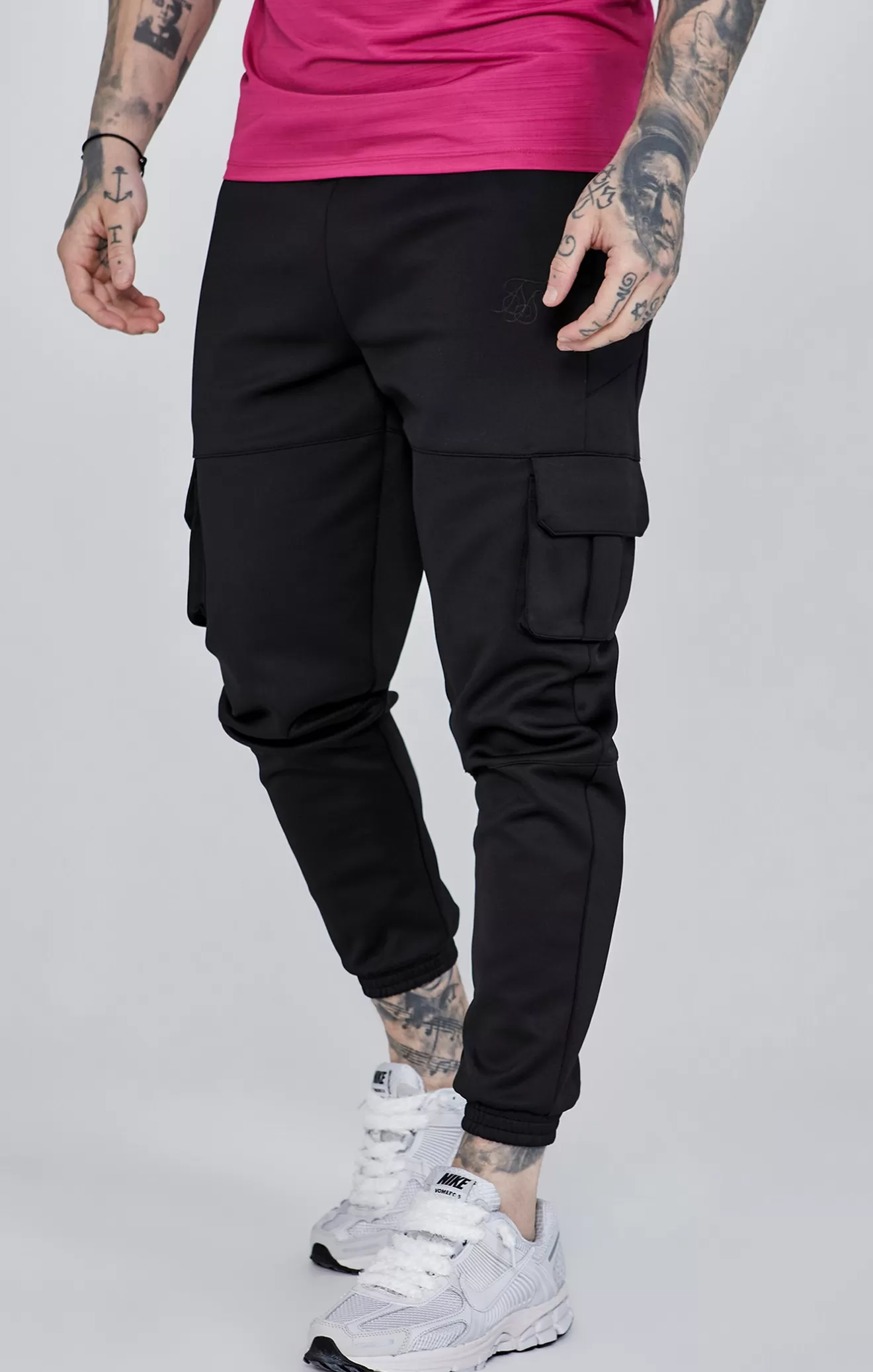SikSilk Joggers^Black Cargo Joggers