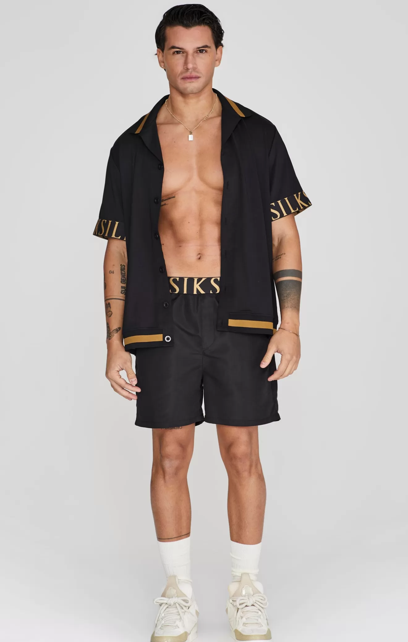 SikSilk Shirts^Black Dynamic Bowling Shirt