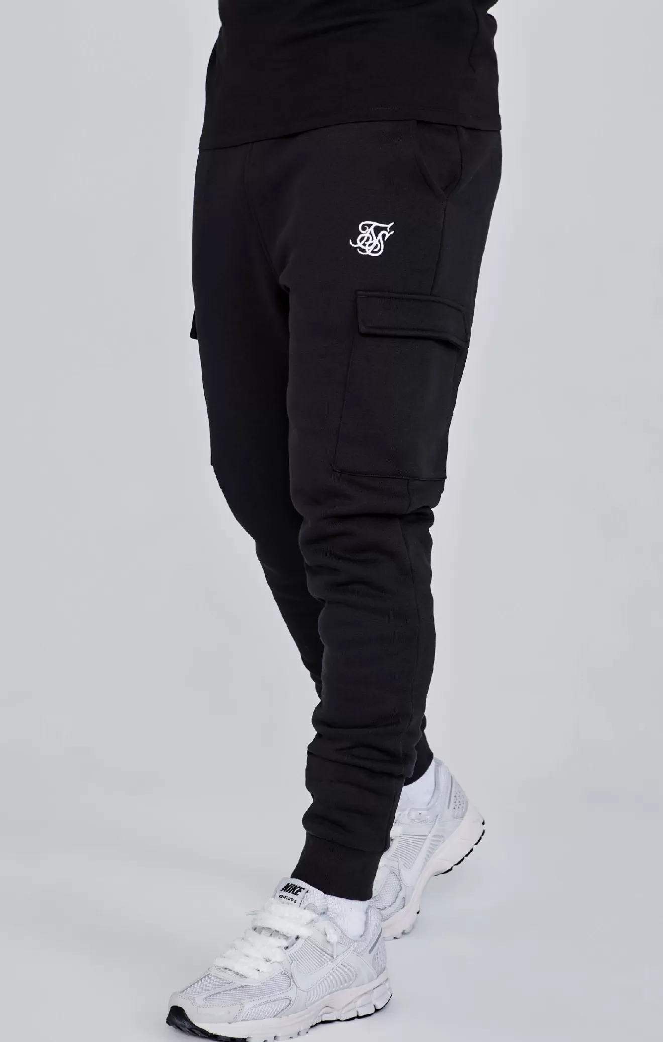 SikSilk Joggers^Black Essential Cargo Jogger