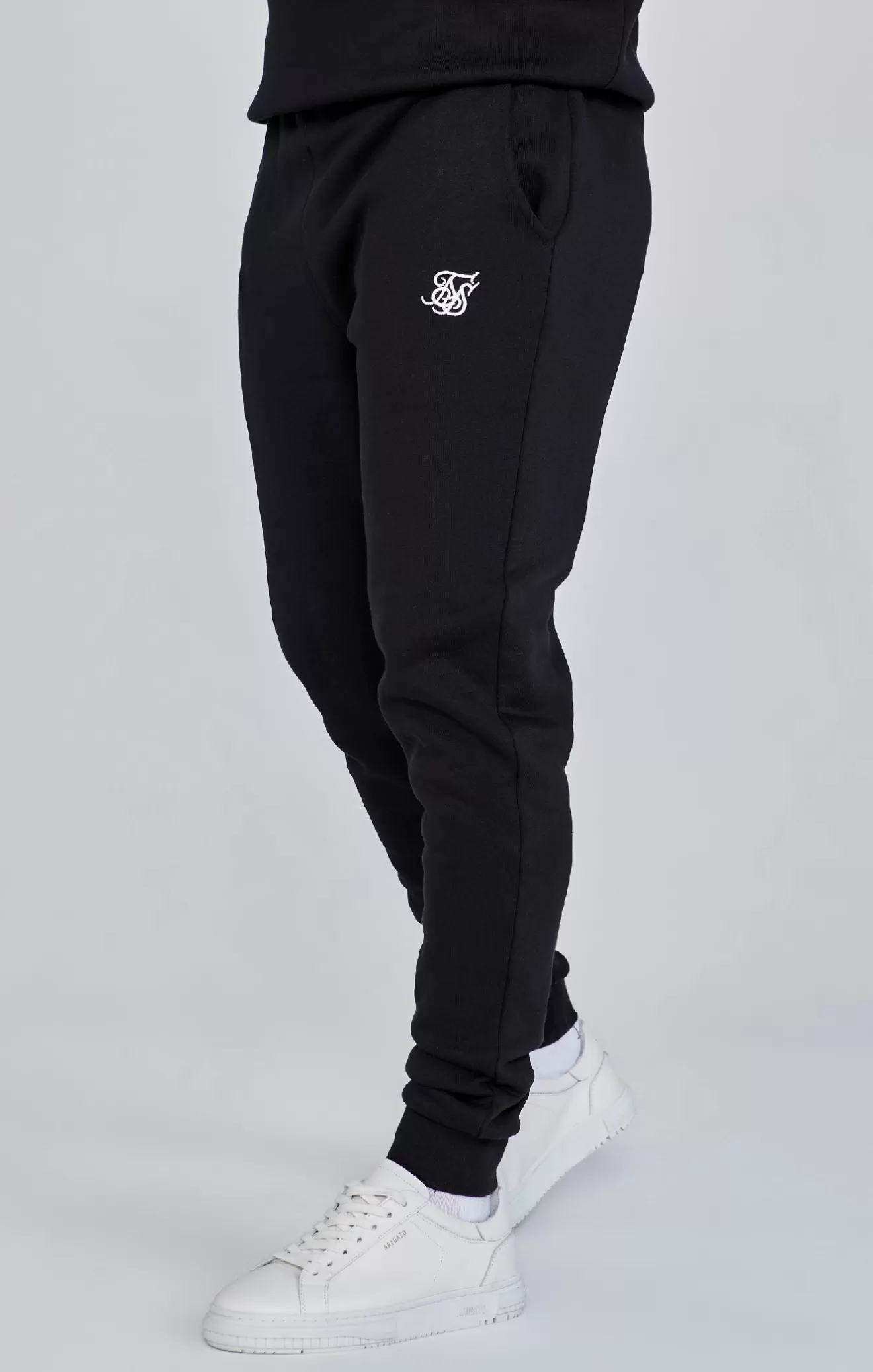 SikSilk Joggers^Black Essential Cuffed Jogger