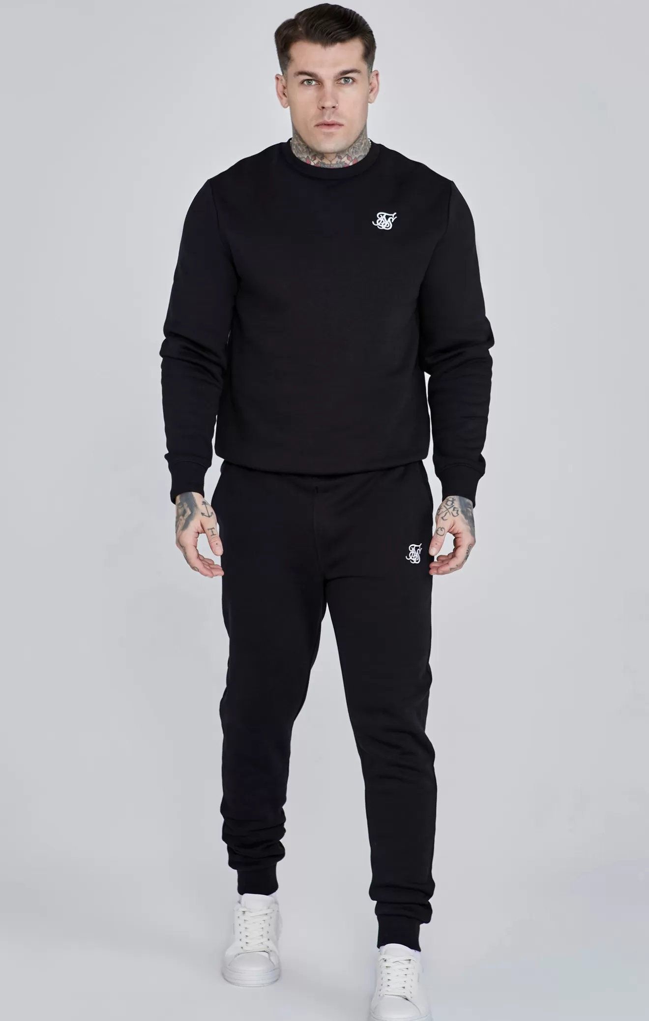 SikSilk Joggers^Black Essential Cuffed Jogger