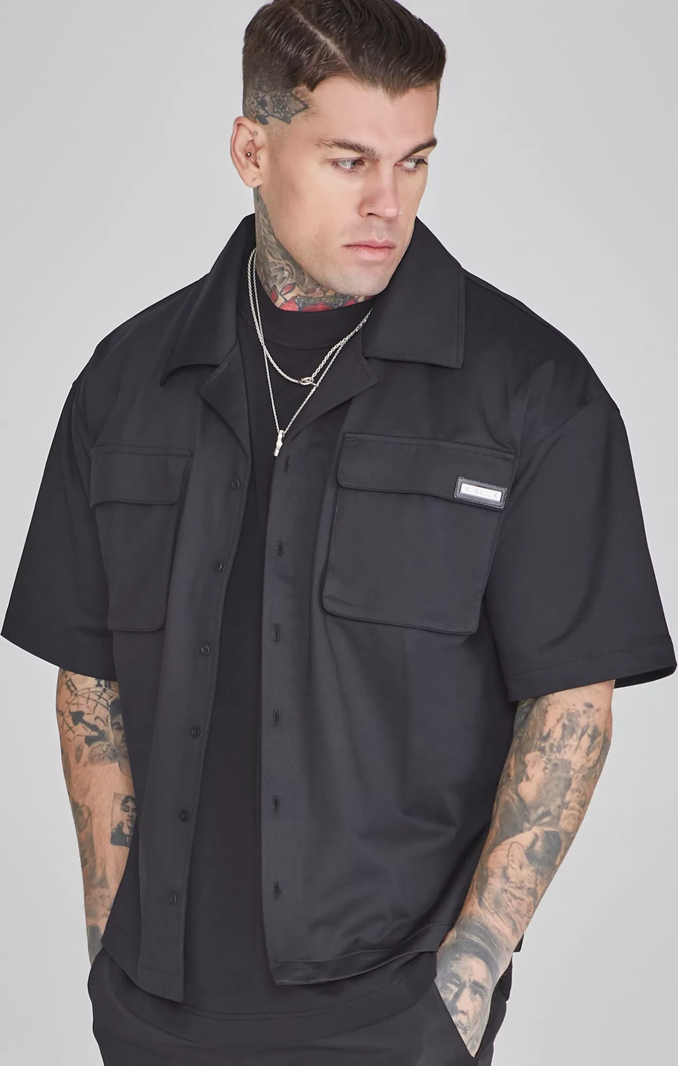 SikSilk Shirts^Black Flight Utility Shirt