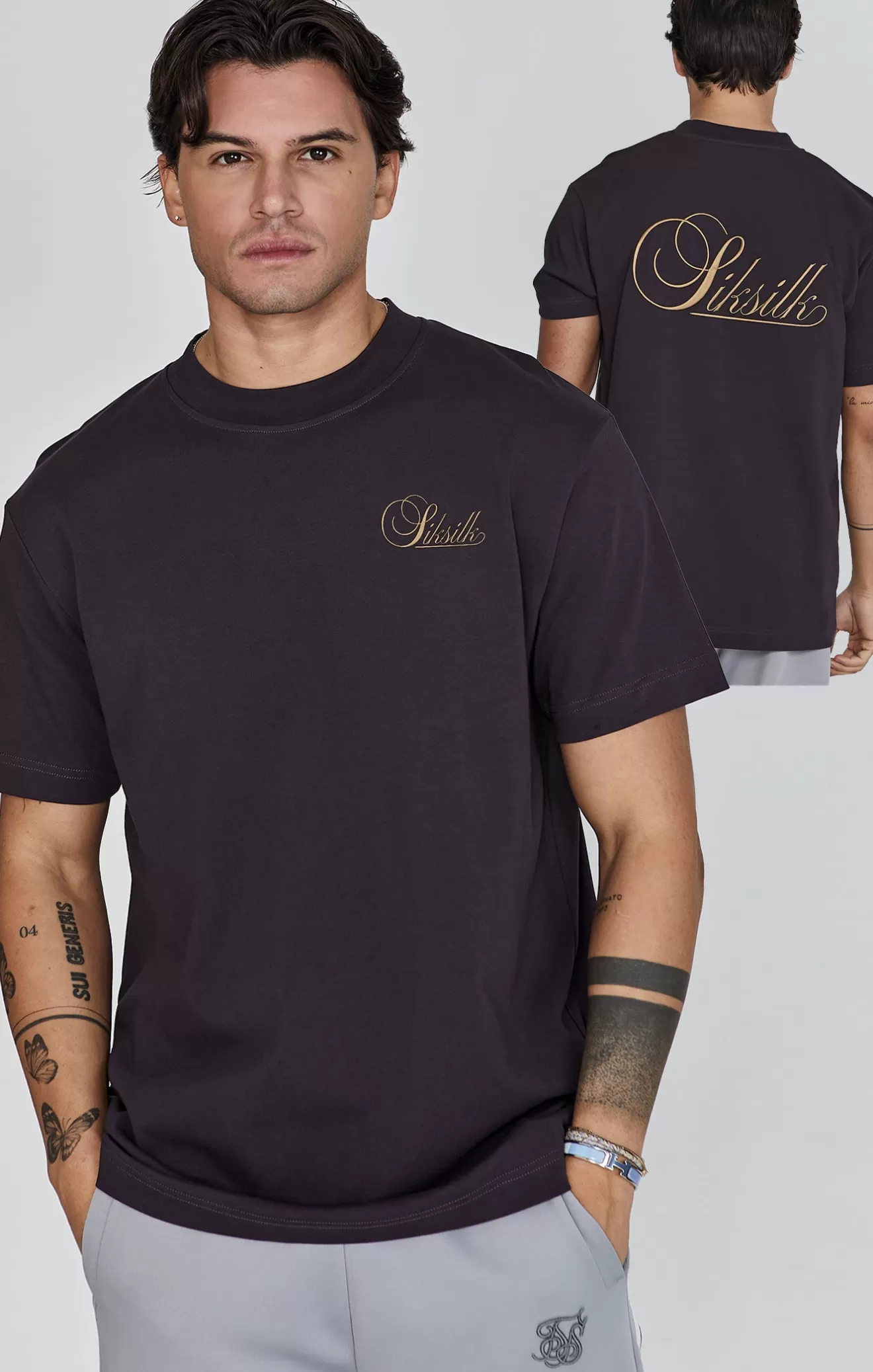SikSilk T-Shirts^Black Graphic T-Shirt