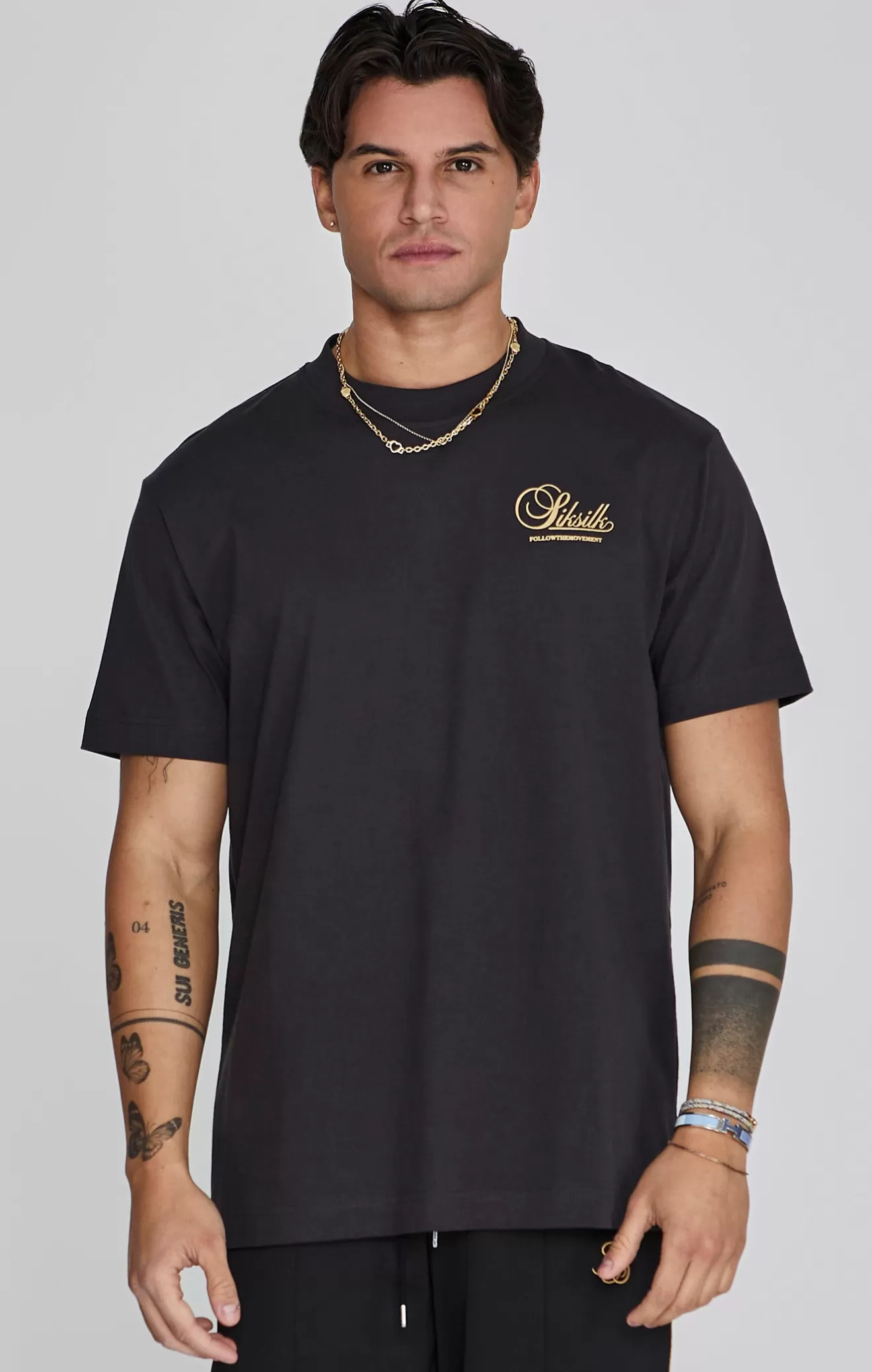 SikSilk T-Shirts^Black Graphic T-Shirt