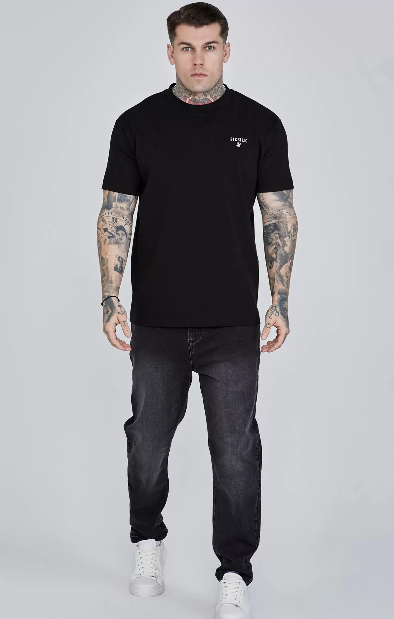 SikSilk T-Shirts^Black Graphic T-Shirt