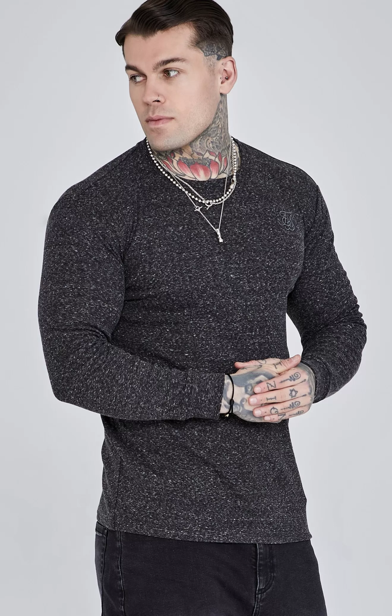 SikSilk T-Shirts^Black Long Sleeve T-Shirt