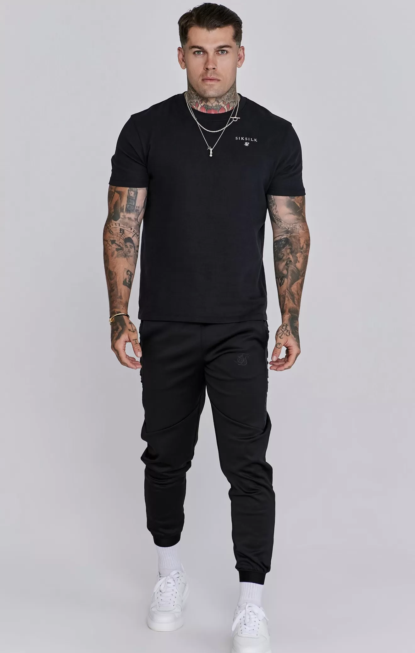 SikSilk Joggers^Black Muscle Fit Joggers