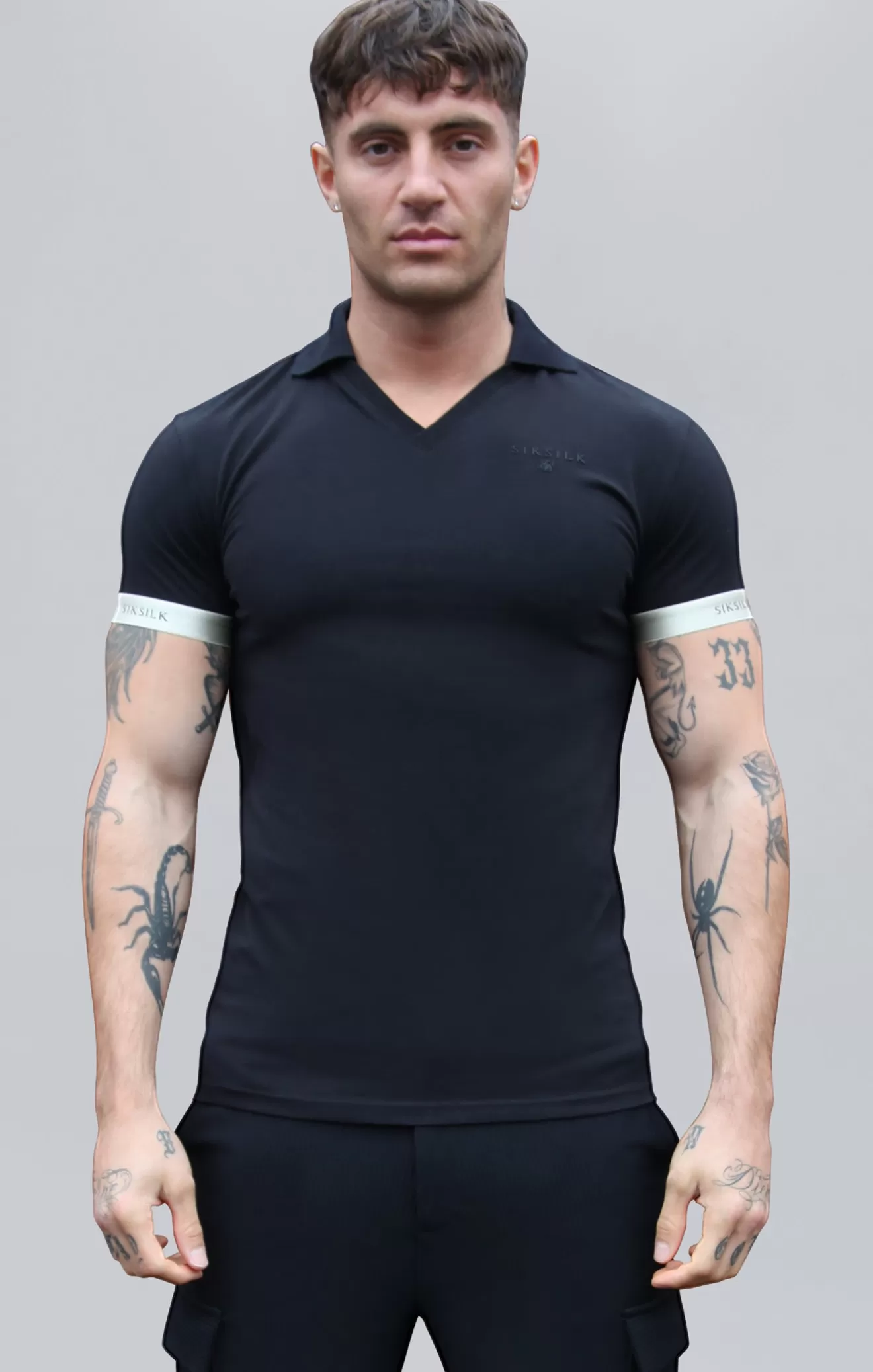 SikSilk T-Shirts^Black Polo T-Shirt