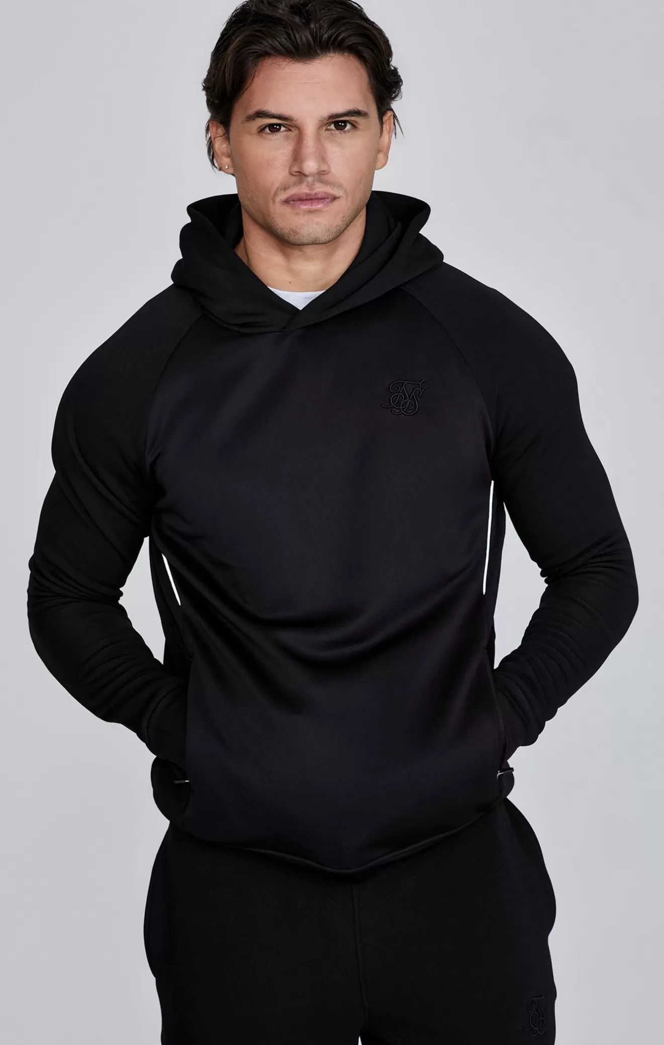 SikSilk Hoodies^Black Pullover Hoodie