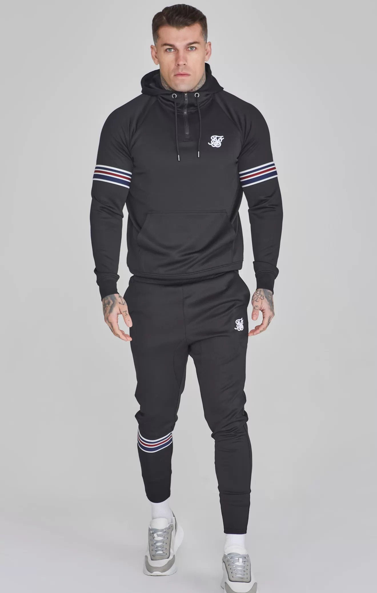 SikSilk Hoodies^Black Quarter Zip Hoodie