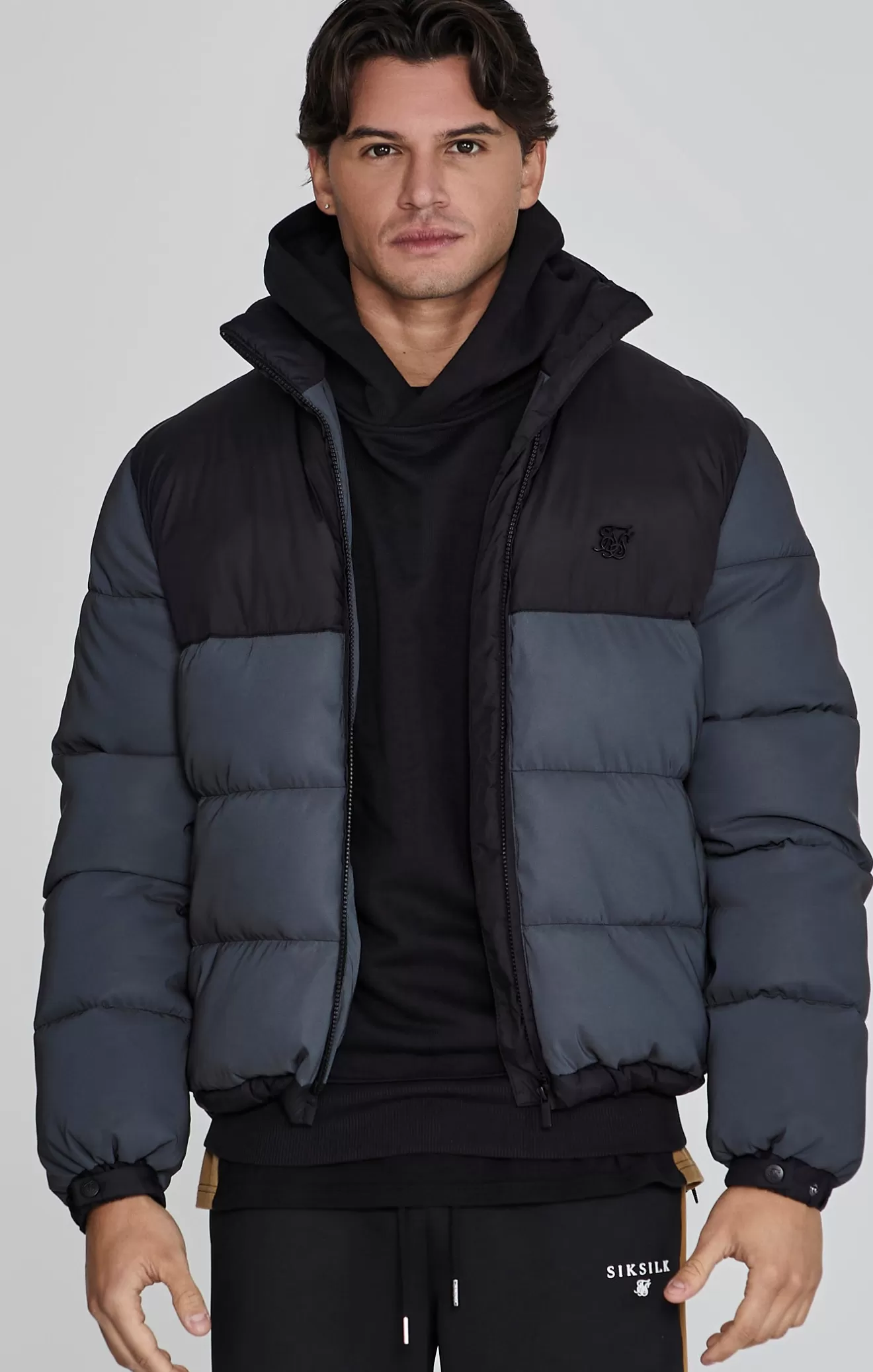 SikSilk Jackets^Black Reflective Puffer Jacket