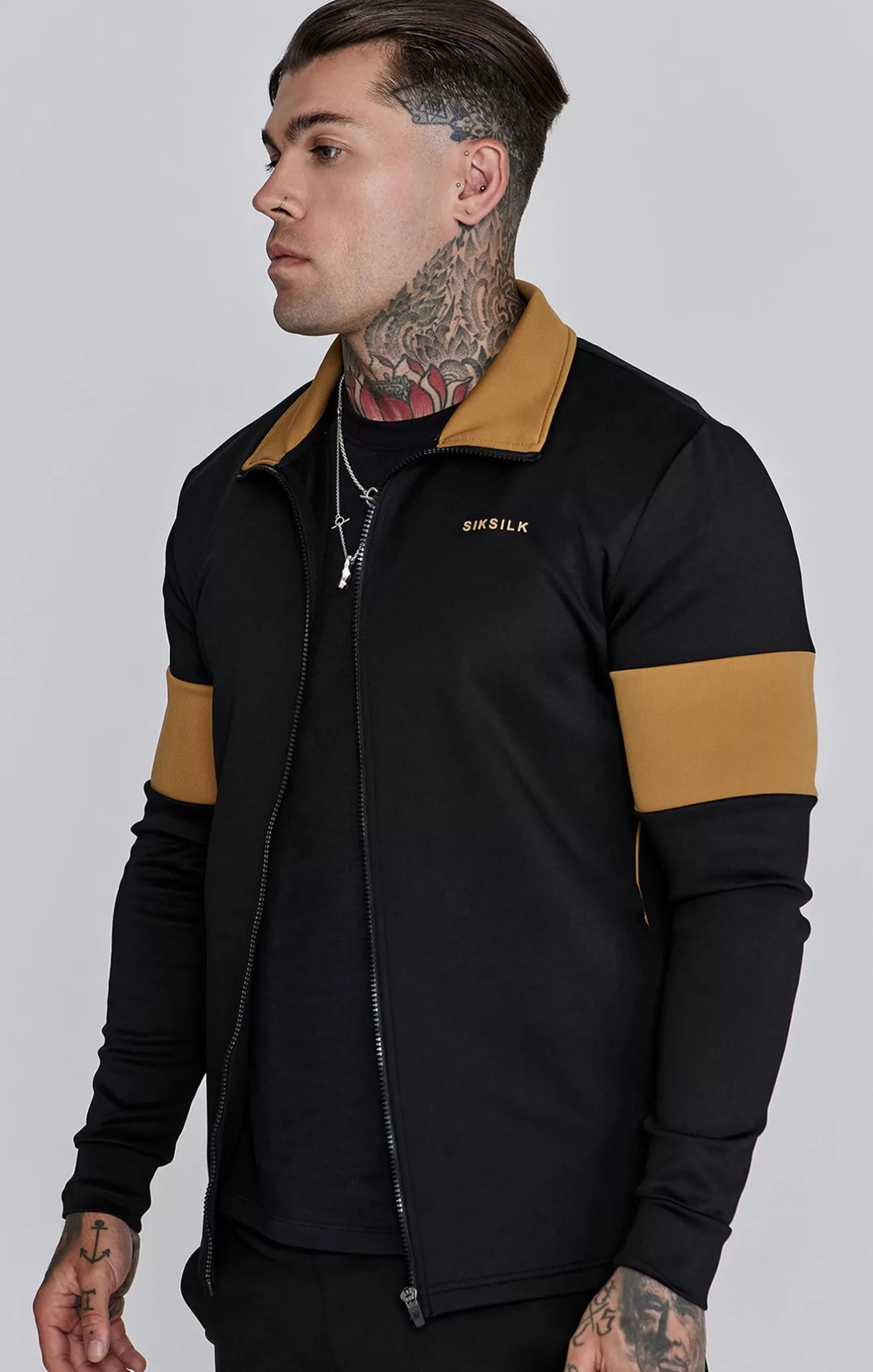 SikSilk Hoodies^Black Track Top