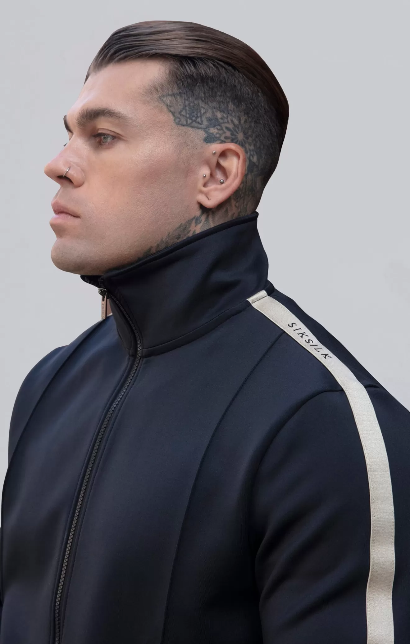 SikSilk Hoodies^Black Track Top