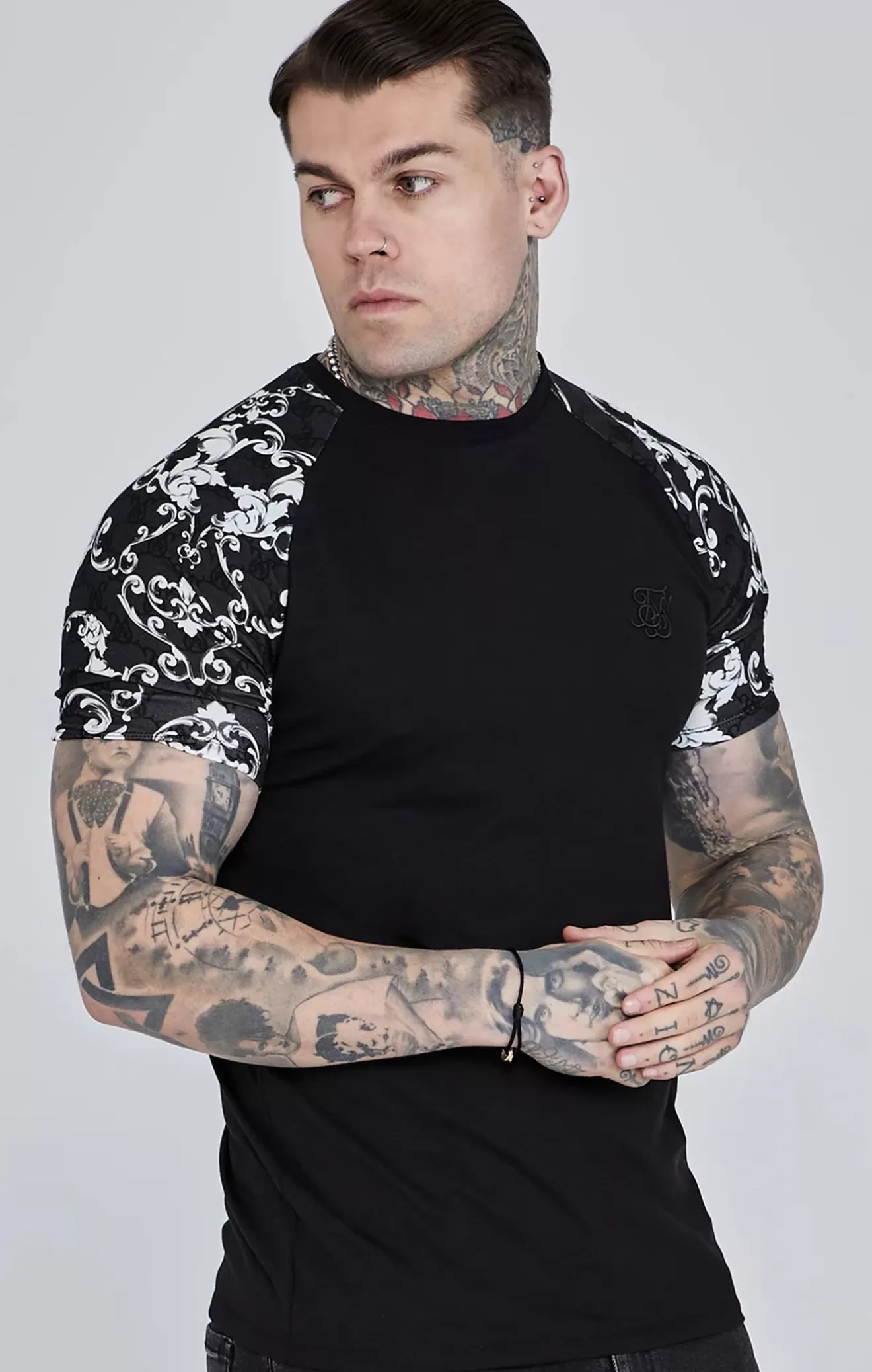 SikSilk T-Shirts^Black Venetian T-Shirt