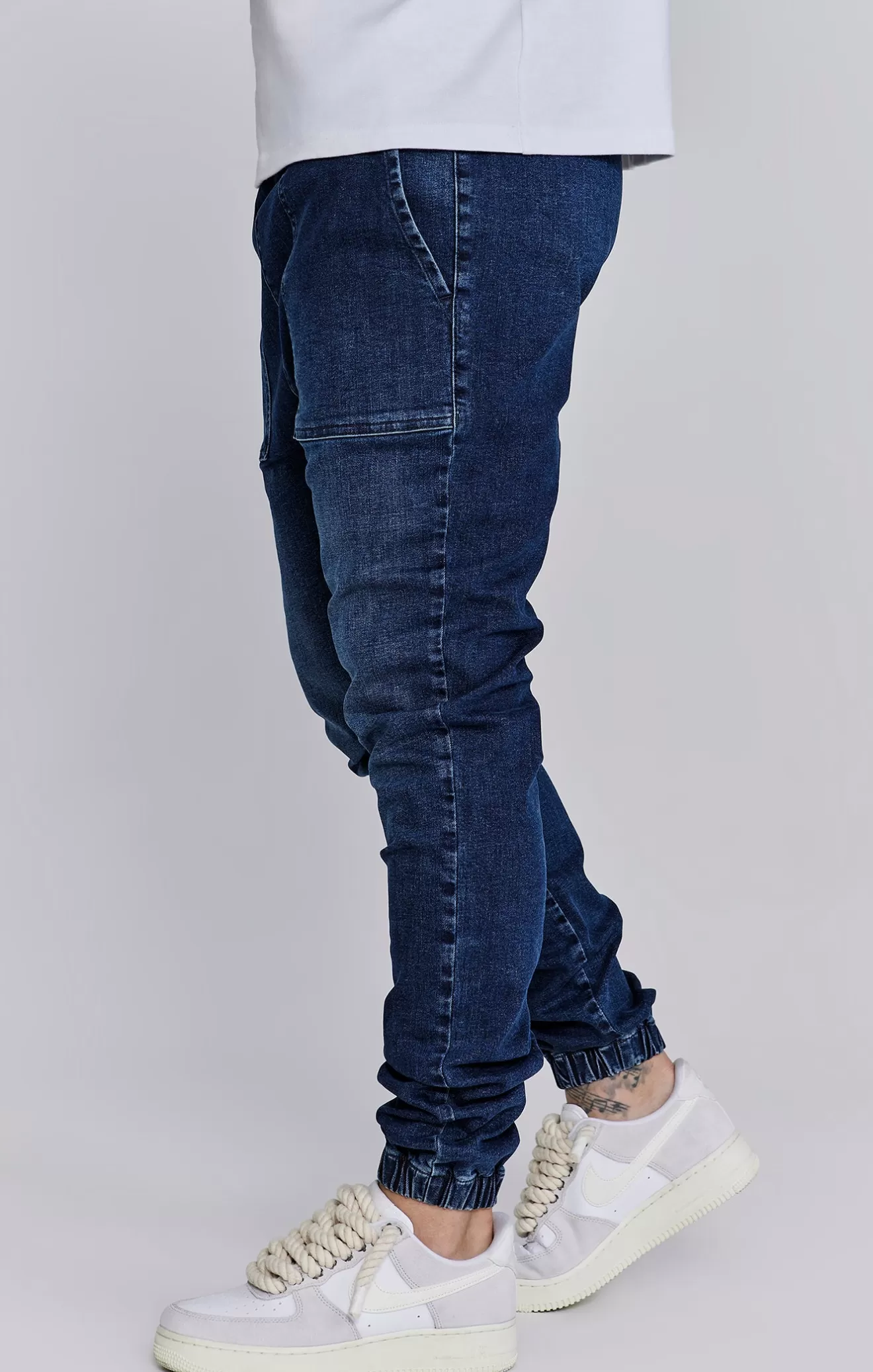 SikSilk Joggers^Blue Denim Joggers