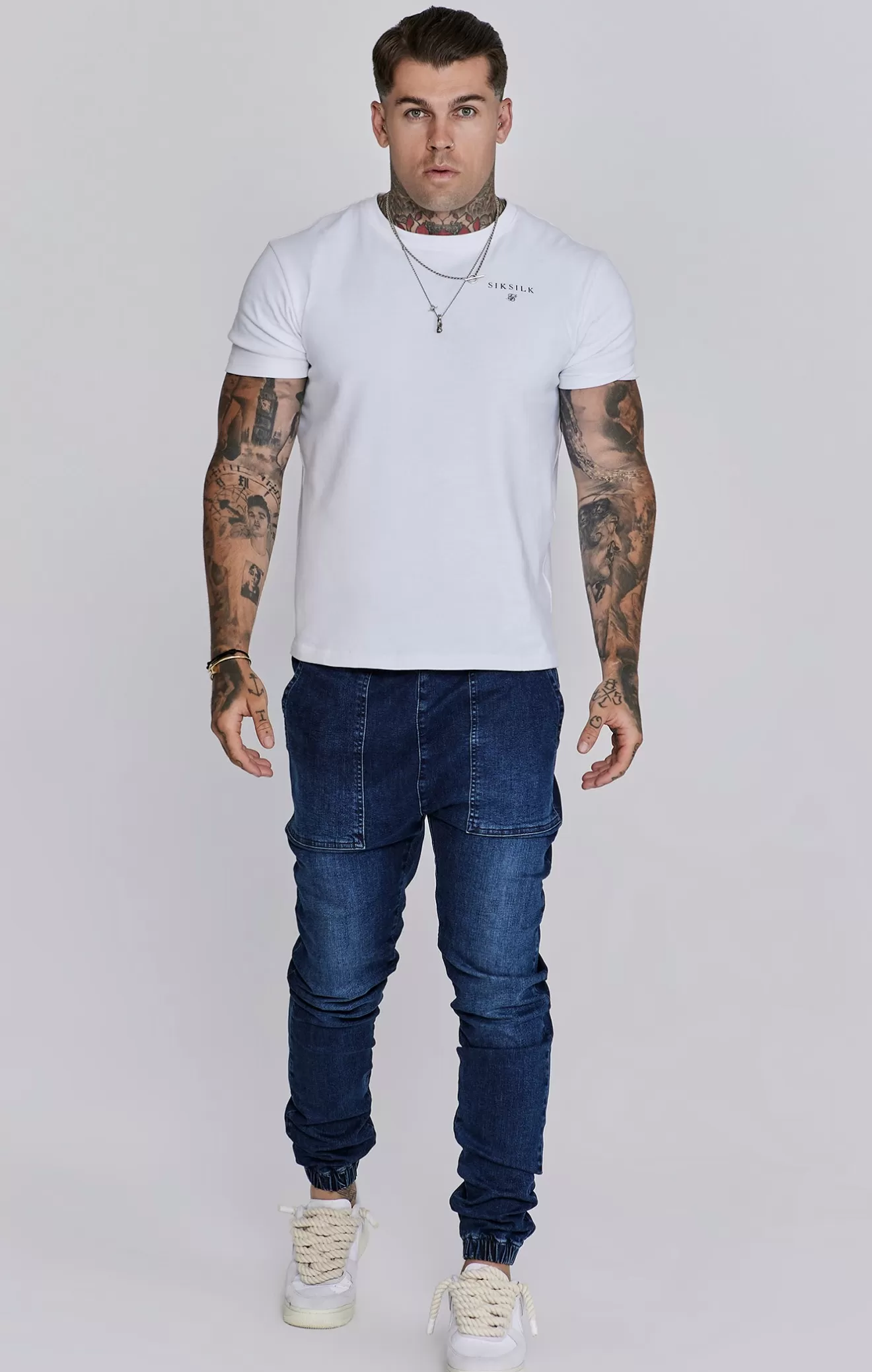 SikSilk Joggers^Blue Denim Joggers