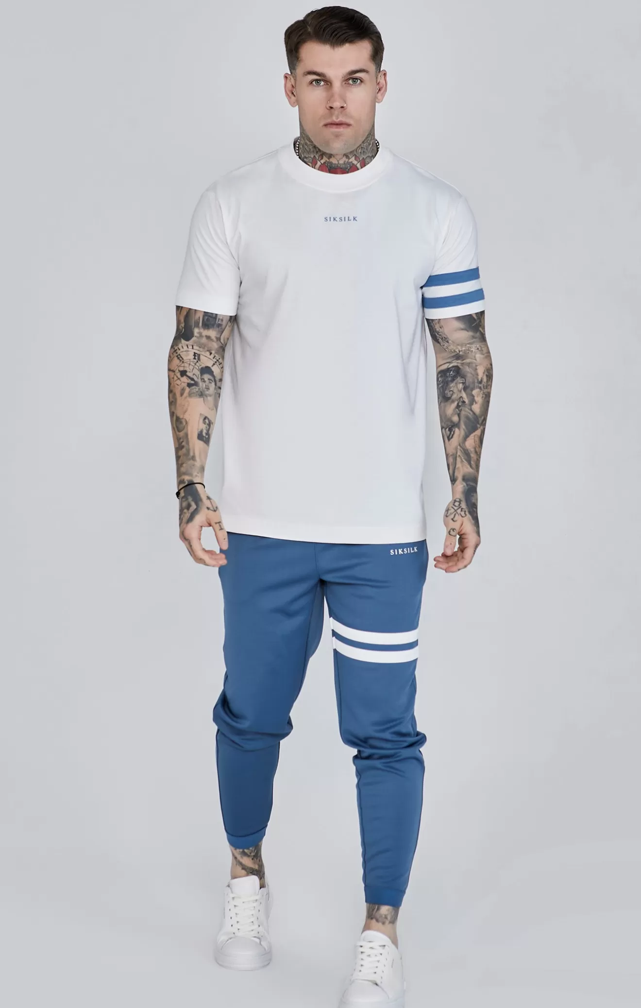 SikSilk Joggers^Blue Muscle Fit Joggers
