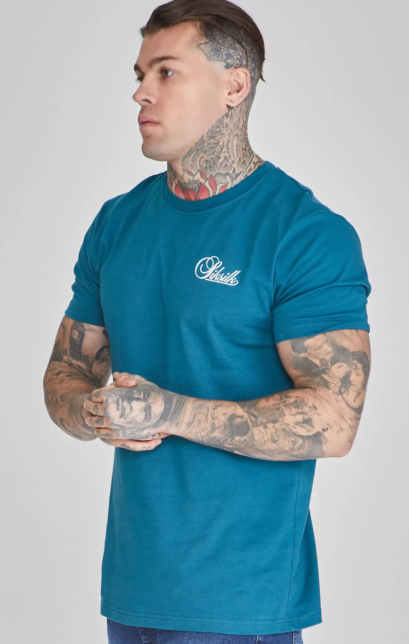SikSilk T-Shirts^Blue Relaxed Fit T-Shirt