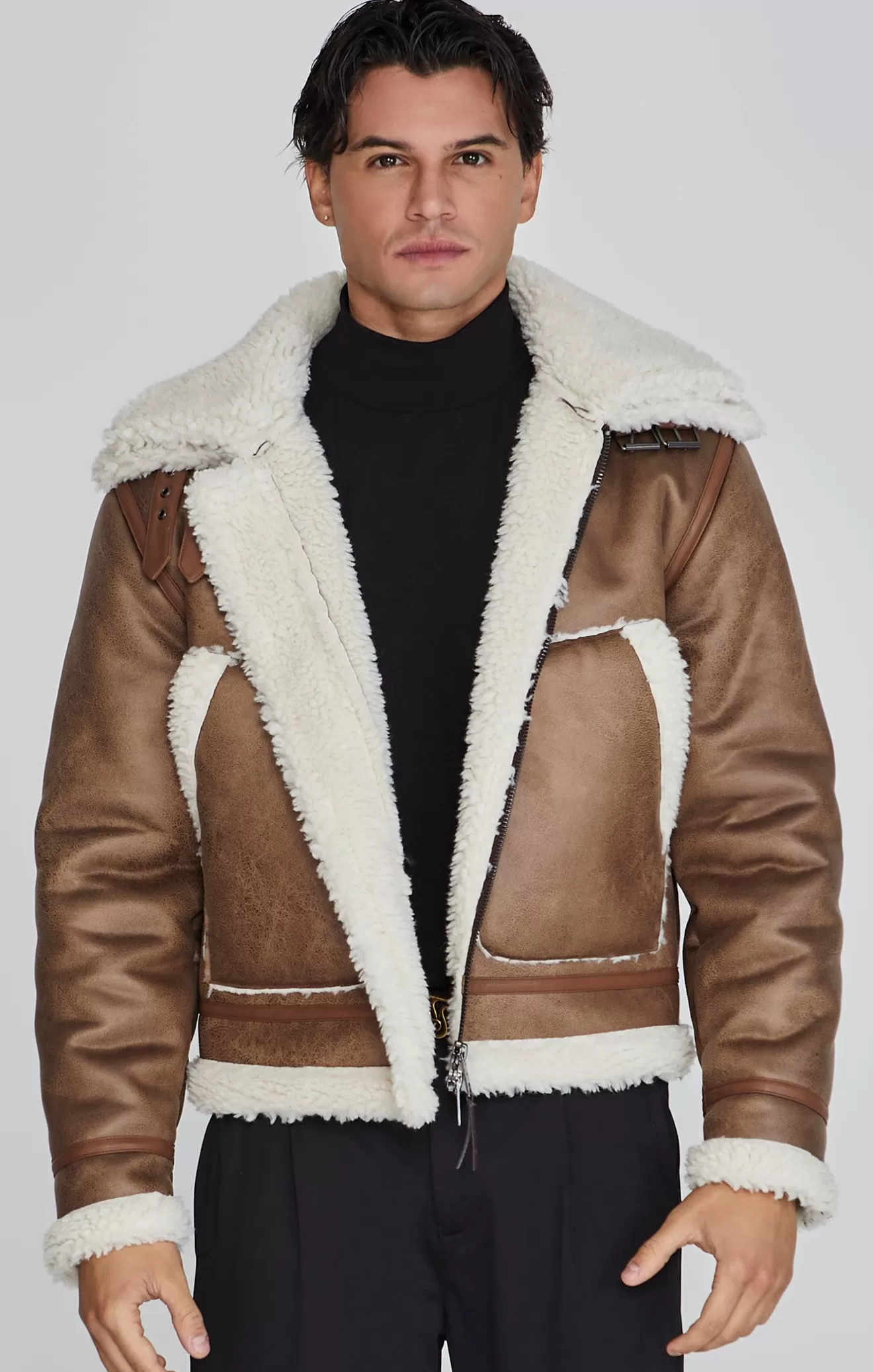 SikSilk Jackets^Brown Aviator Jacket