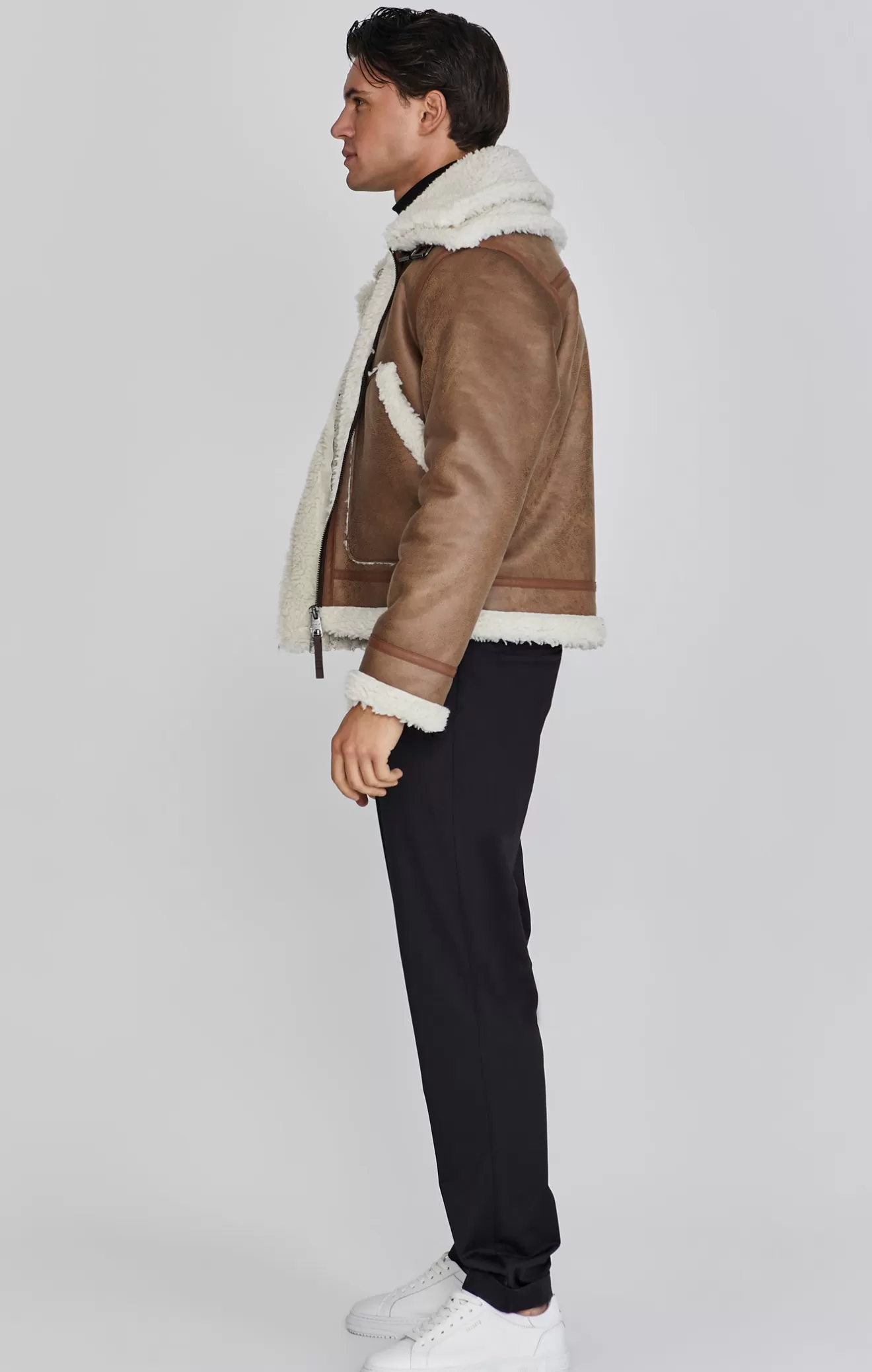 SikSilk Jackets^Brown Aviator Jacket