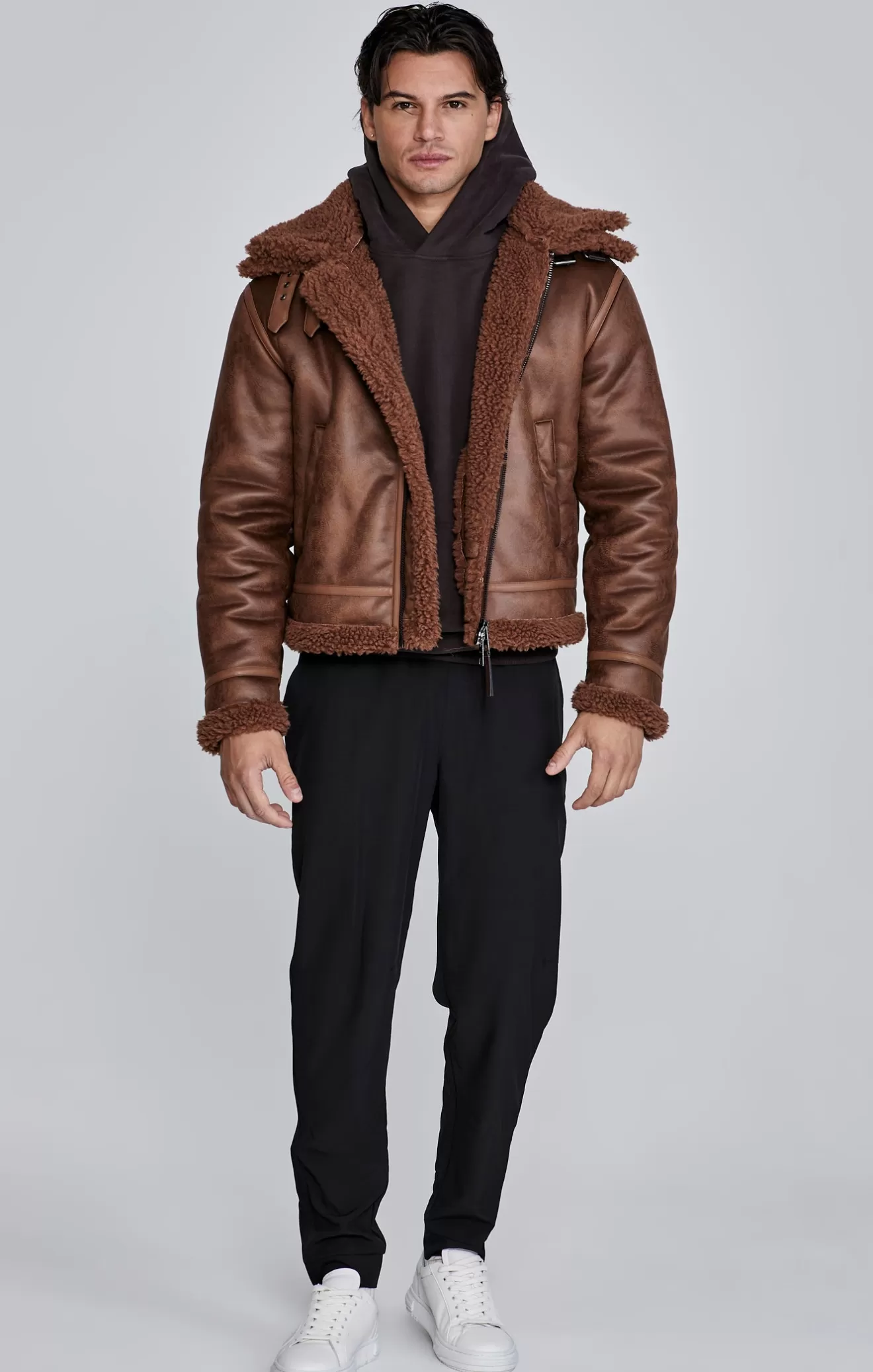 SikSilk Jackets^Brown Aviator Jacket
