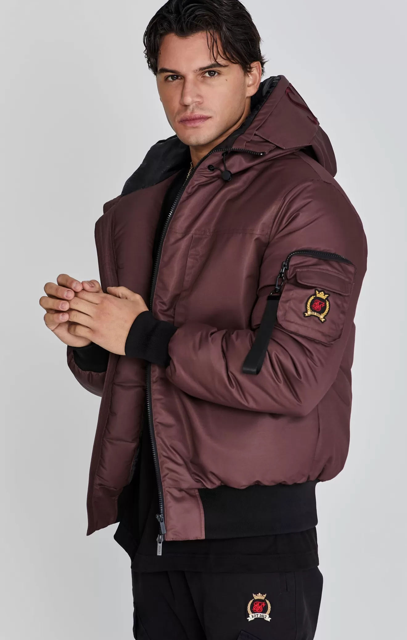 SikSilk Jackets^Brown Bomber Jacket