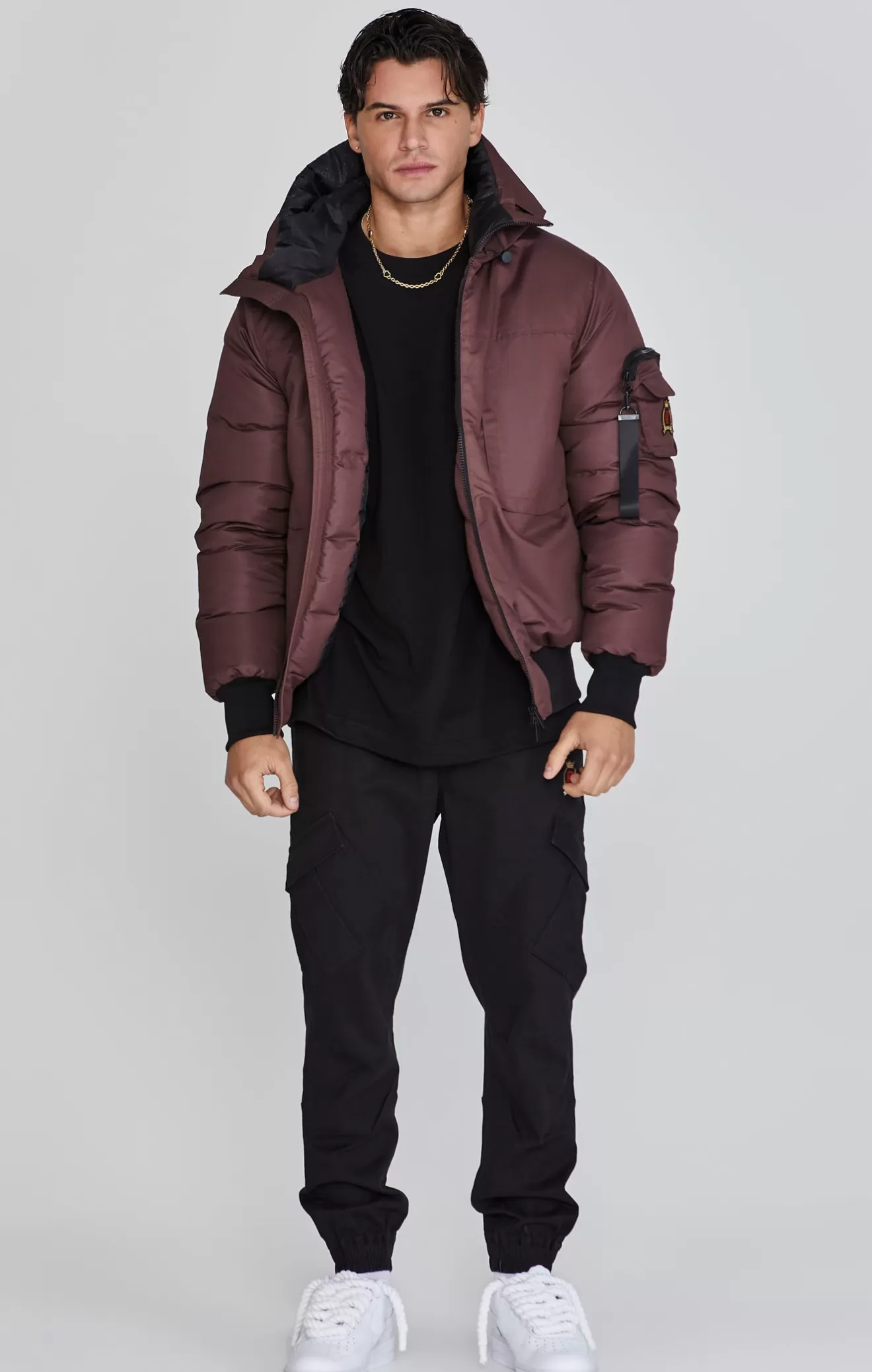 SikSilk Jackets^Brown Bomber Jacket