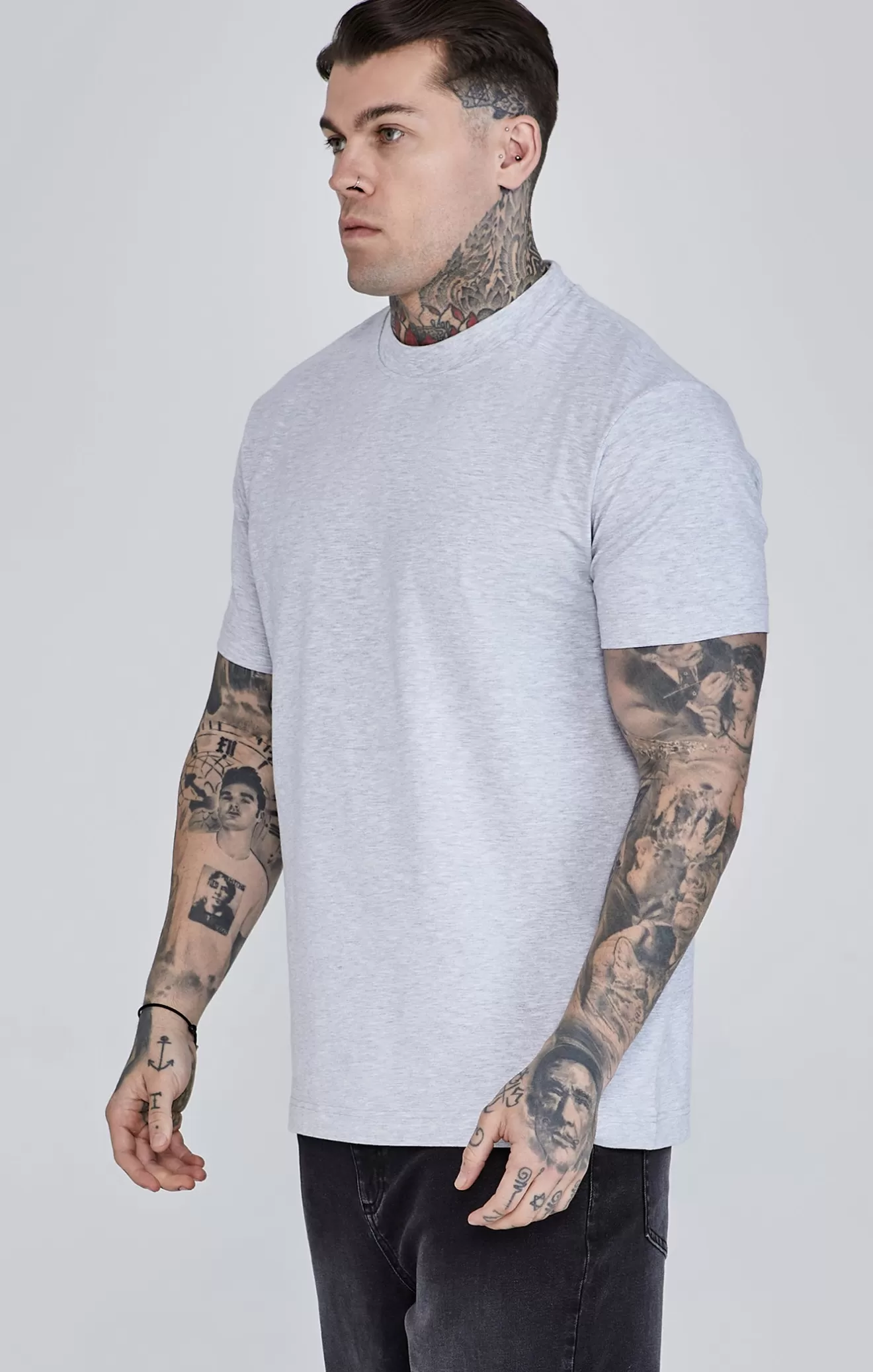 SikSilk T-Shirts^Brown Ecru Grey Marl Pack of 3 T-Shirts