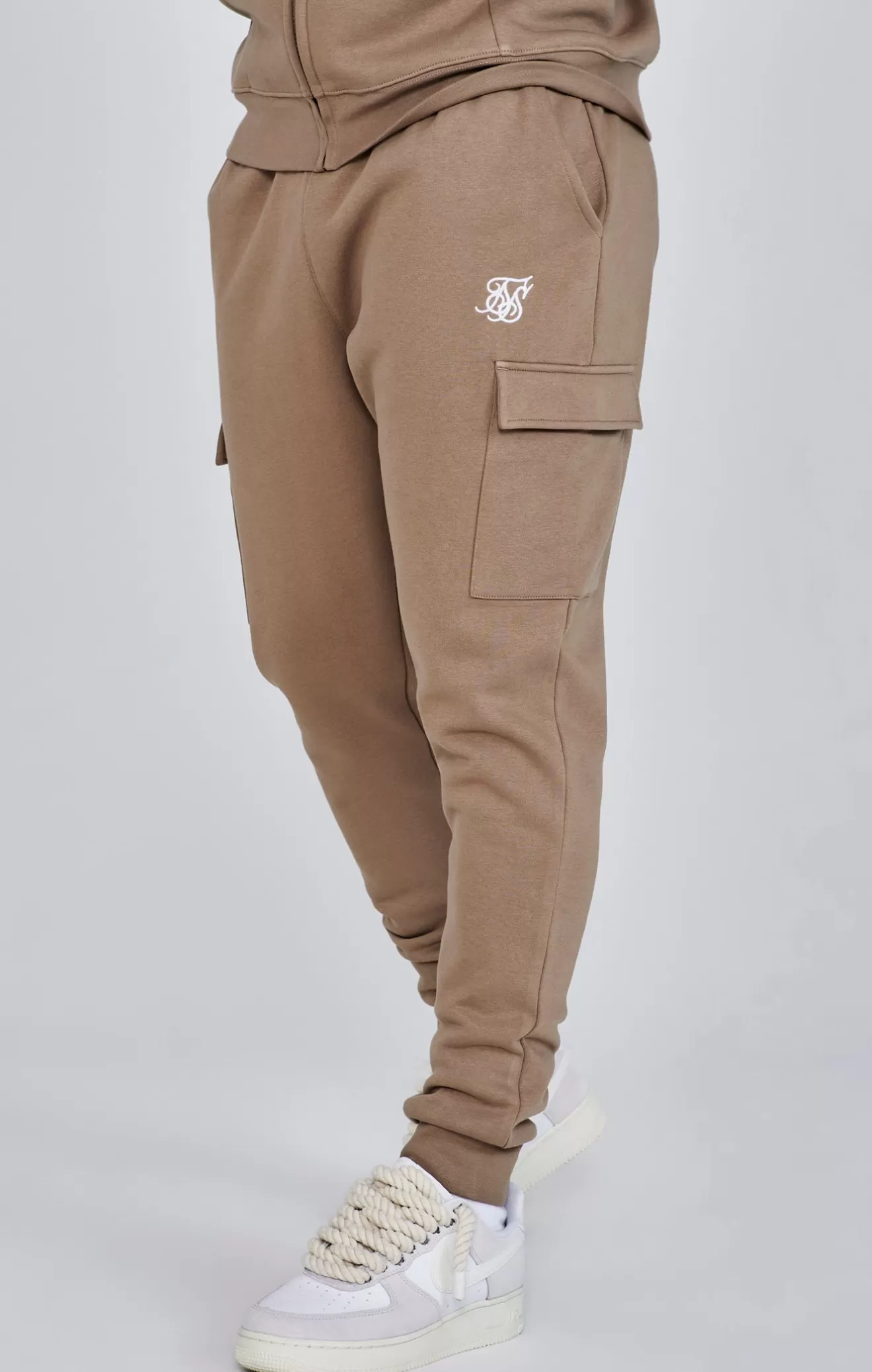 SikSilk Joggers^Brown Essentials Cargo Joggers