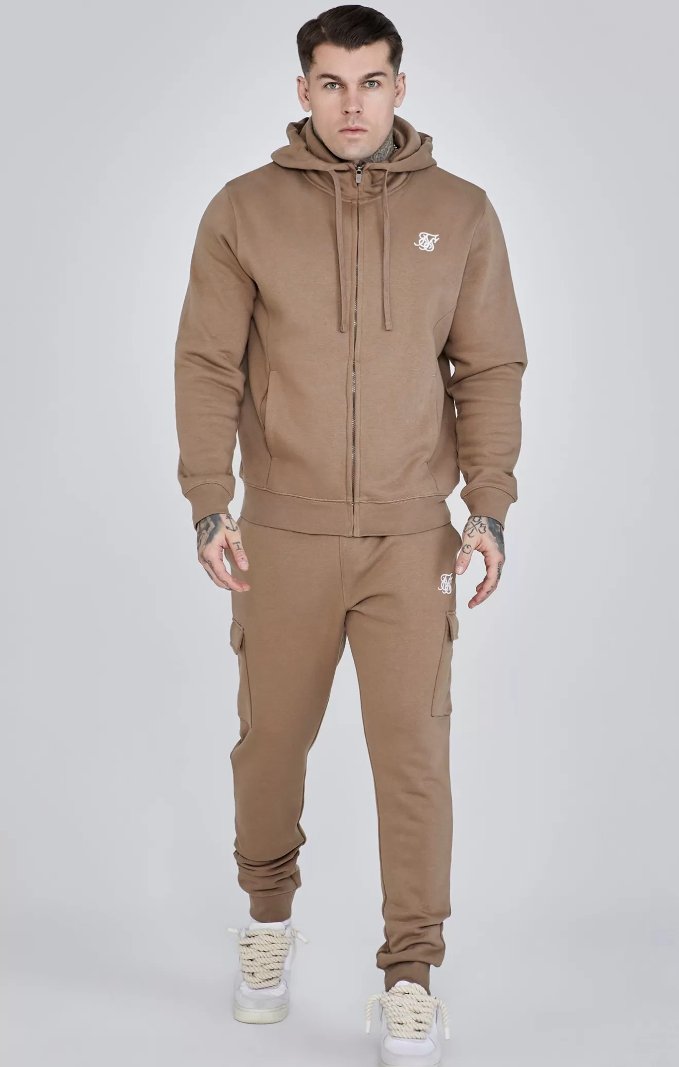 SikSilk Joggers^Brown Essentials Cargo Joggers
