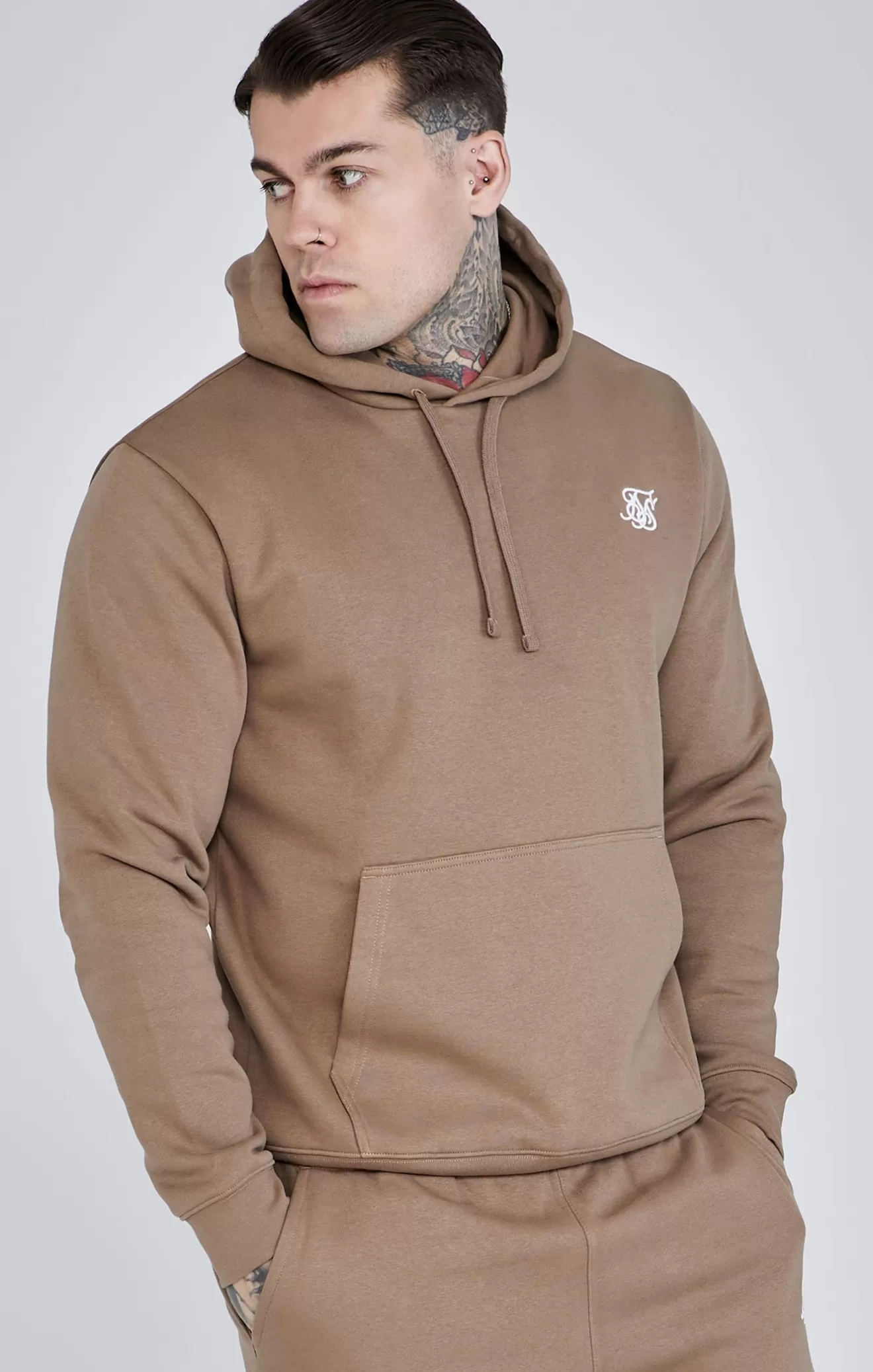 SikSilk Hoodies^Brown Essentials Overhead Hoodie