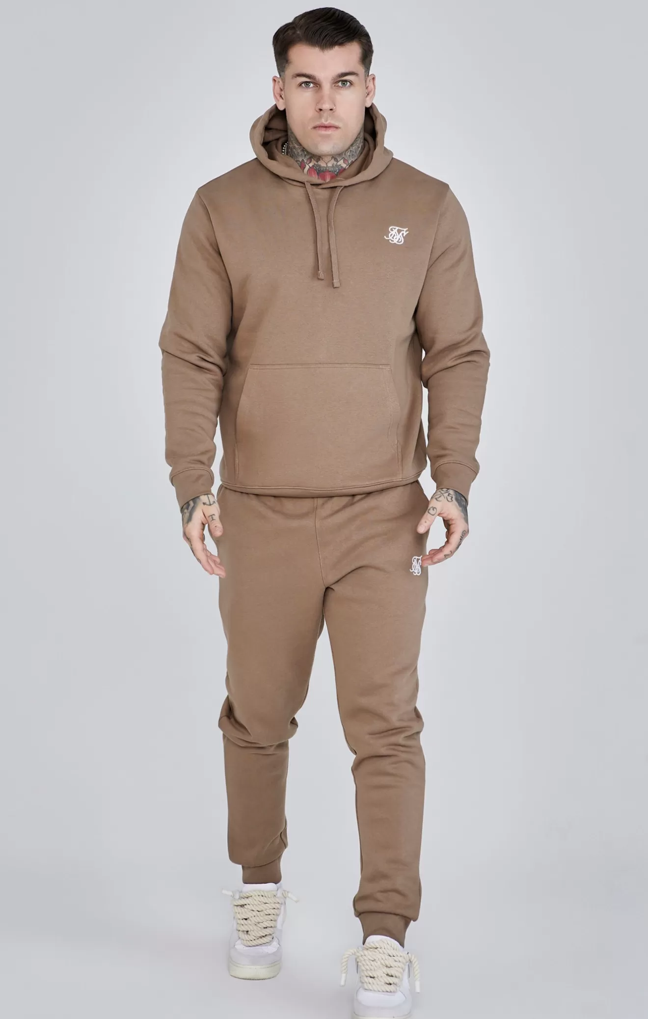 SikSilk Hoodies^Brown Essentials Overhead Hoodie