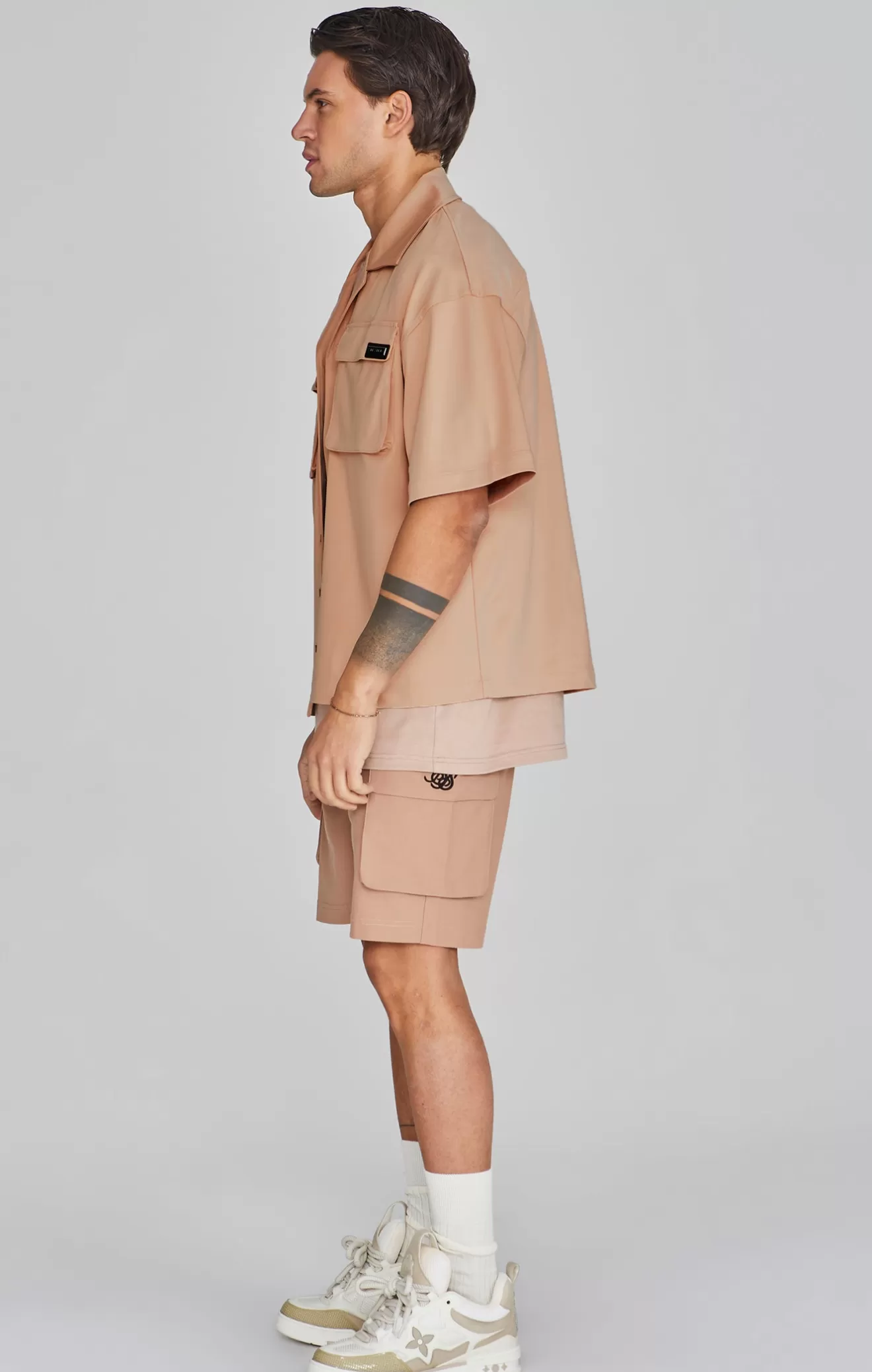 SikSilk Shirts^Brown Flight Utility Shirt