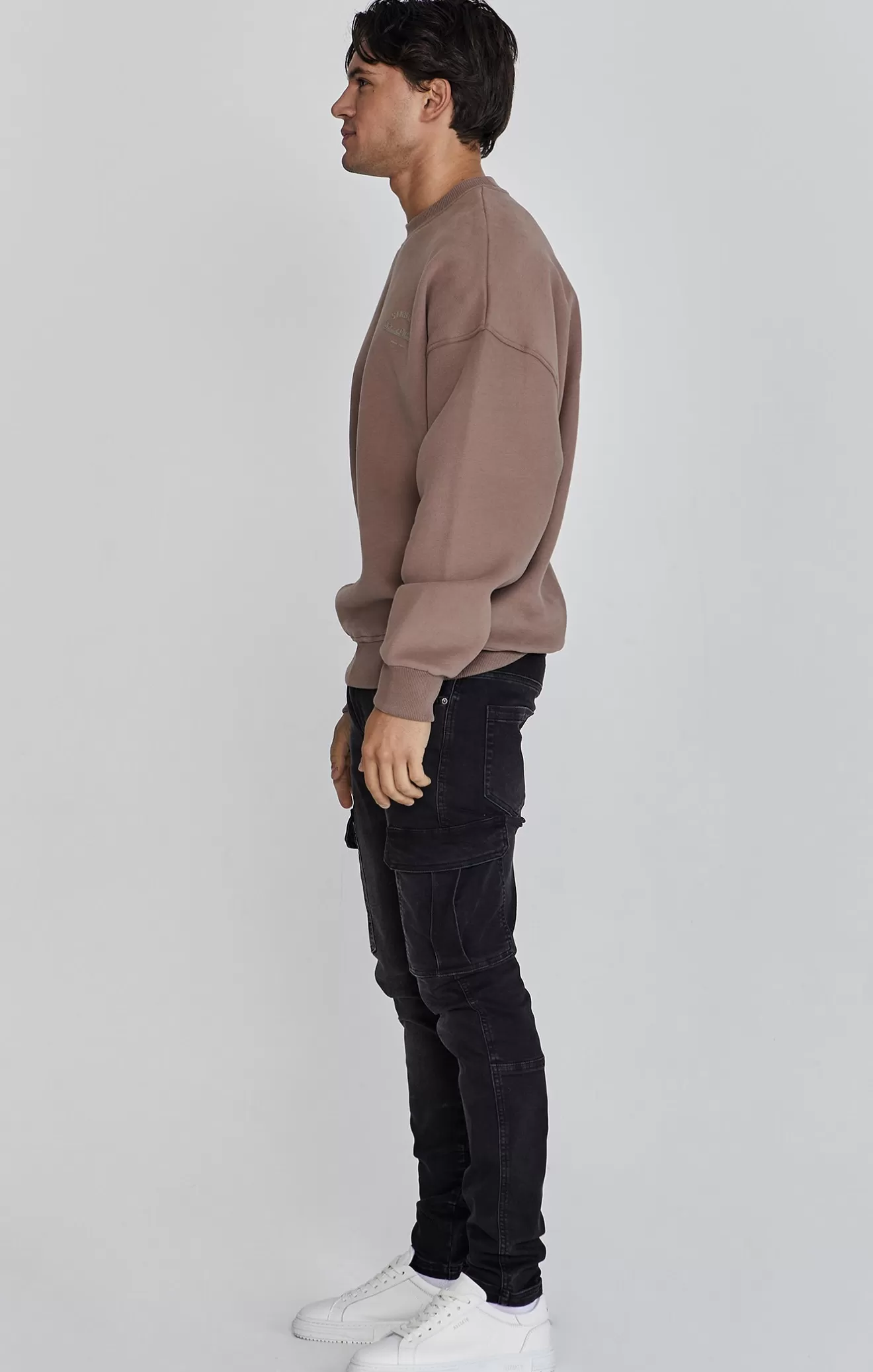 SikSilk Hoodies^Brown Graphic Sweater