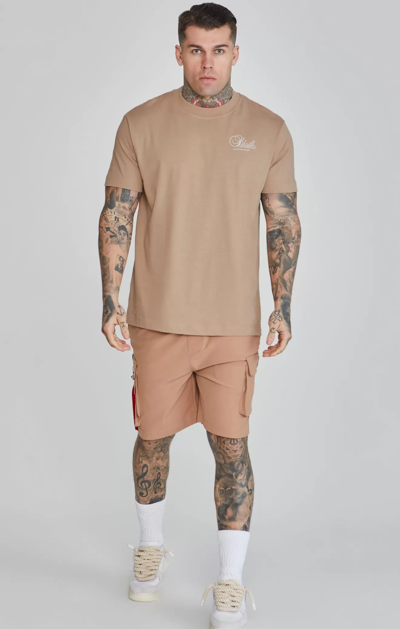 SikSilk T-Shirts^Brown Graphic T-Shirt