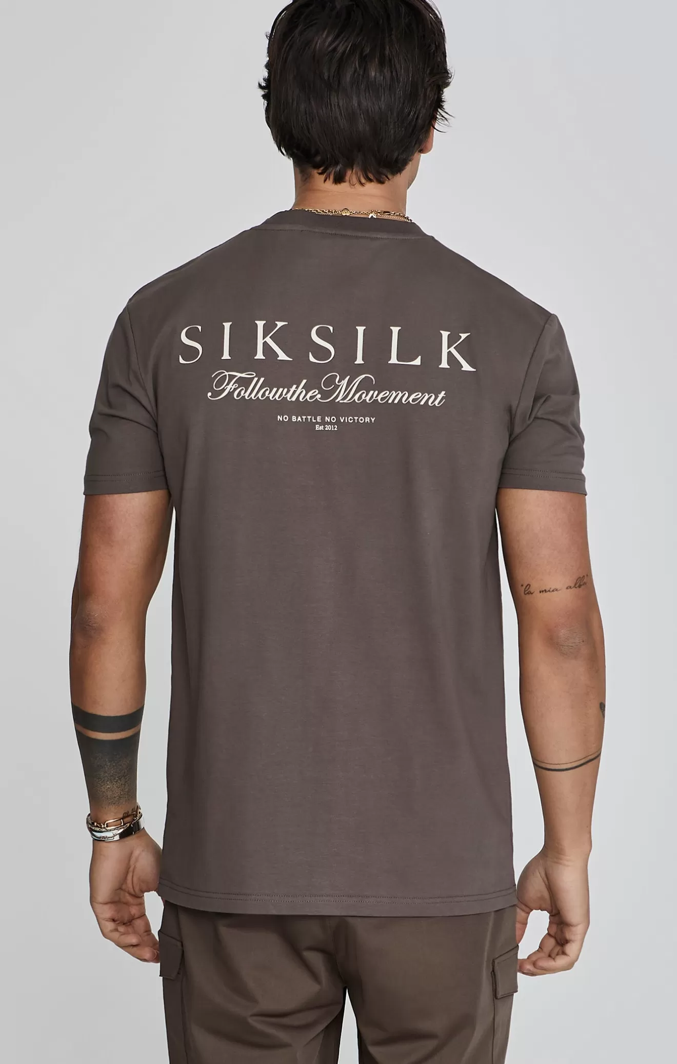 SikSilk T-Shirts^Brown Graphic T-Shirt
