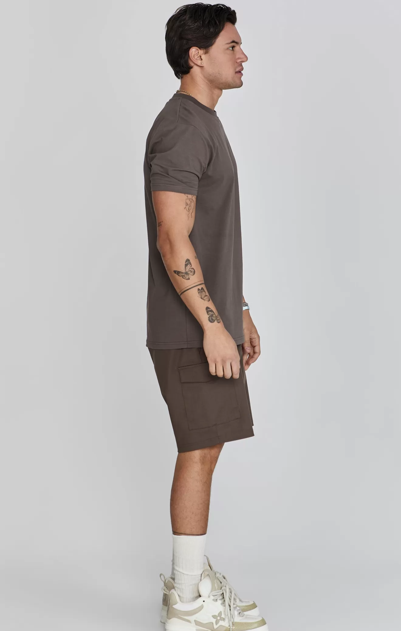 SikSilk T-Shirts^Brown Graphic T-Shirt