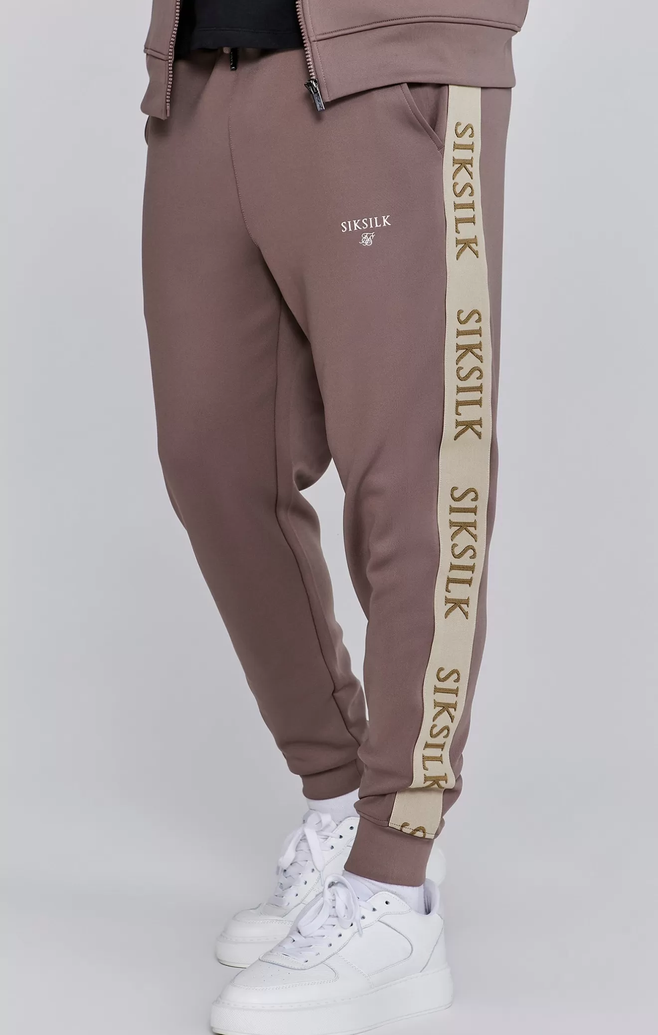 SikSilk Joggers^Brown Muscle Fit Joggers