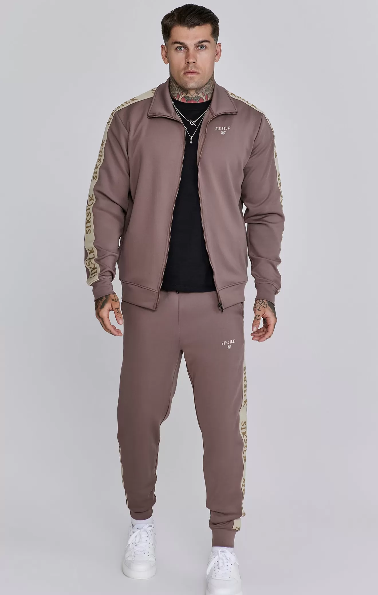 SikSilk Joggers^Brown Muscle Fit Joggers