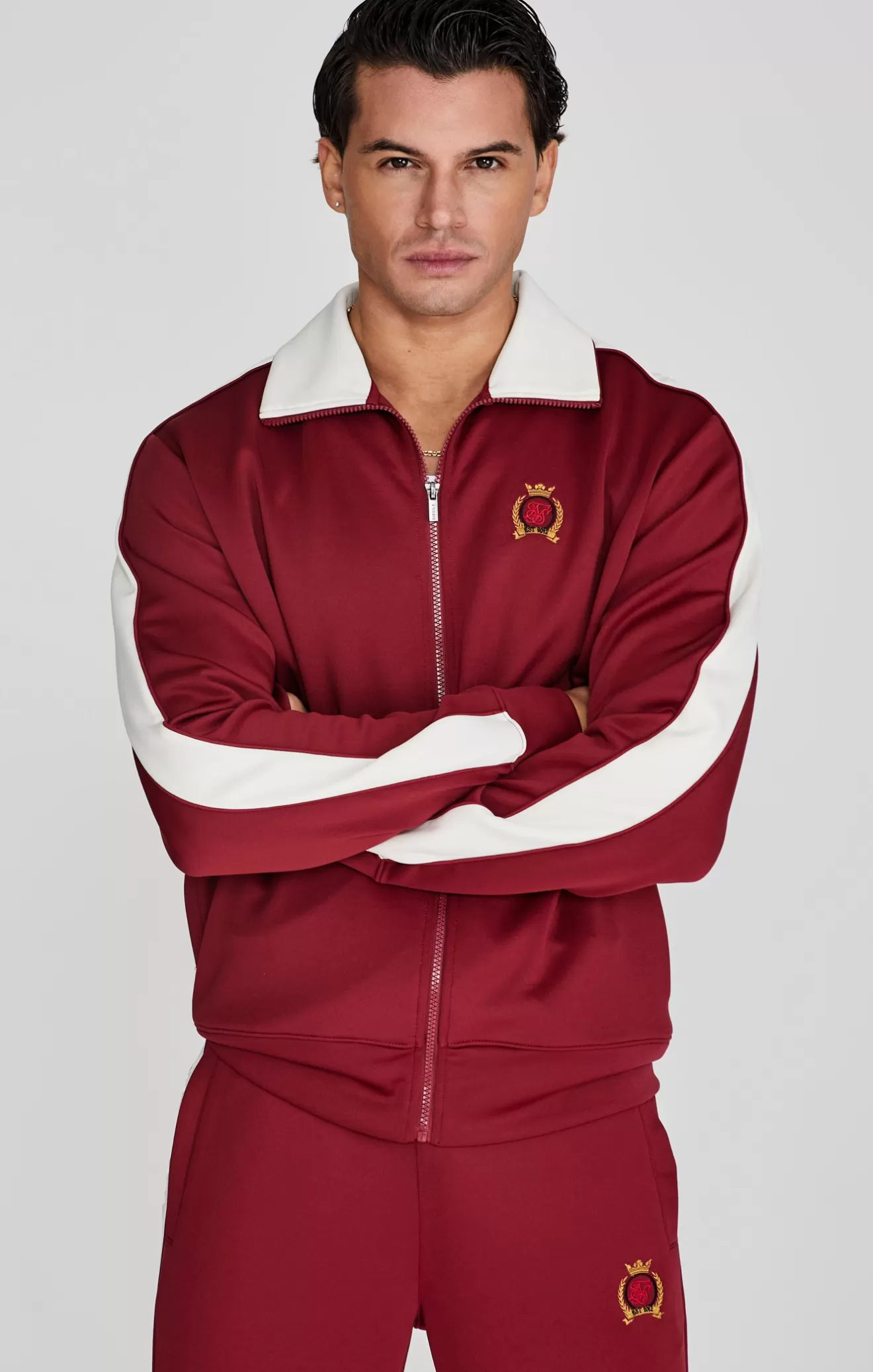 SikSilk Hoodies^Burgundy Crest Track Top
