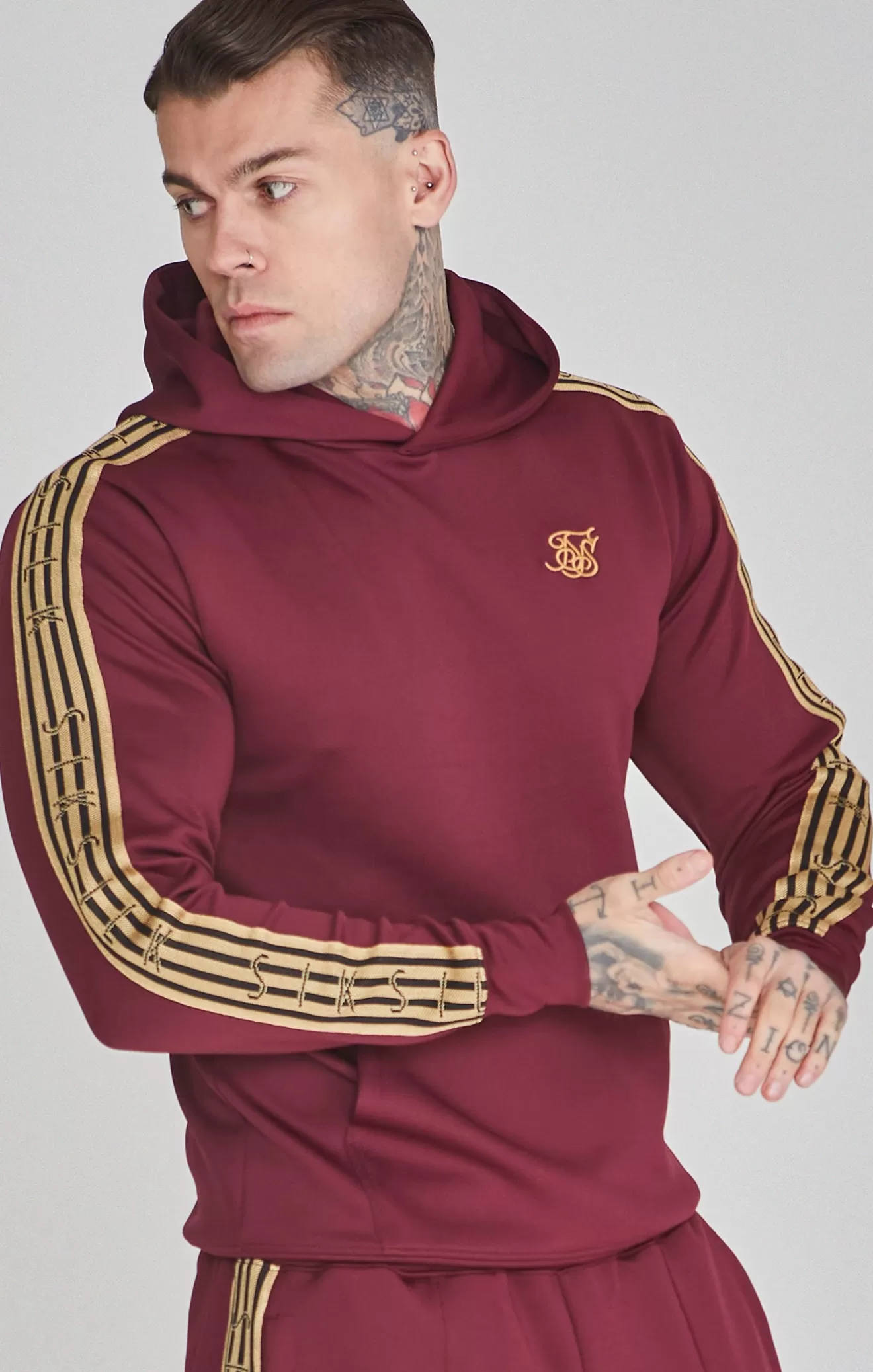 SikSilk Hoodies^Burgundy Overhead Hoodie