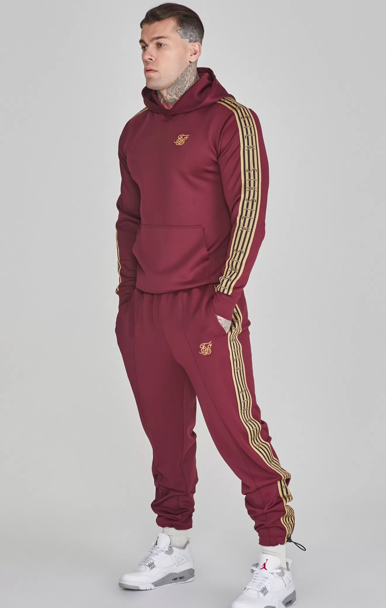 SikSilk Hoodies^Burgundy Overhead Hoodie
