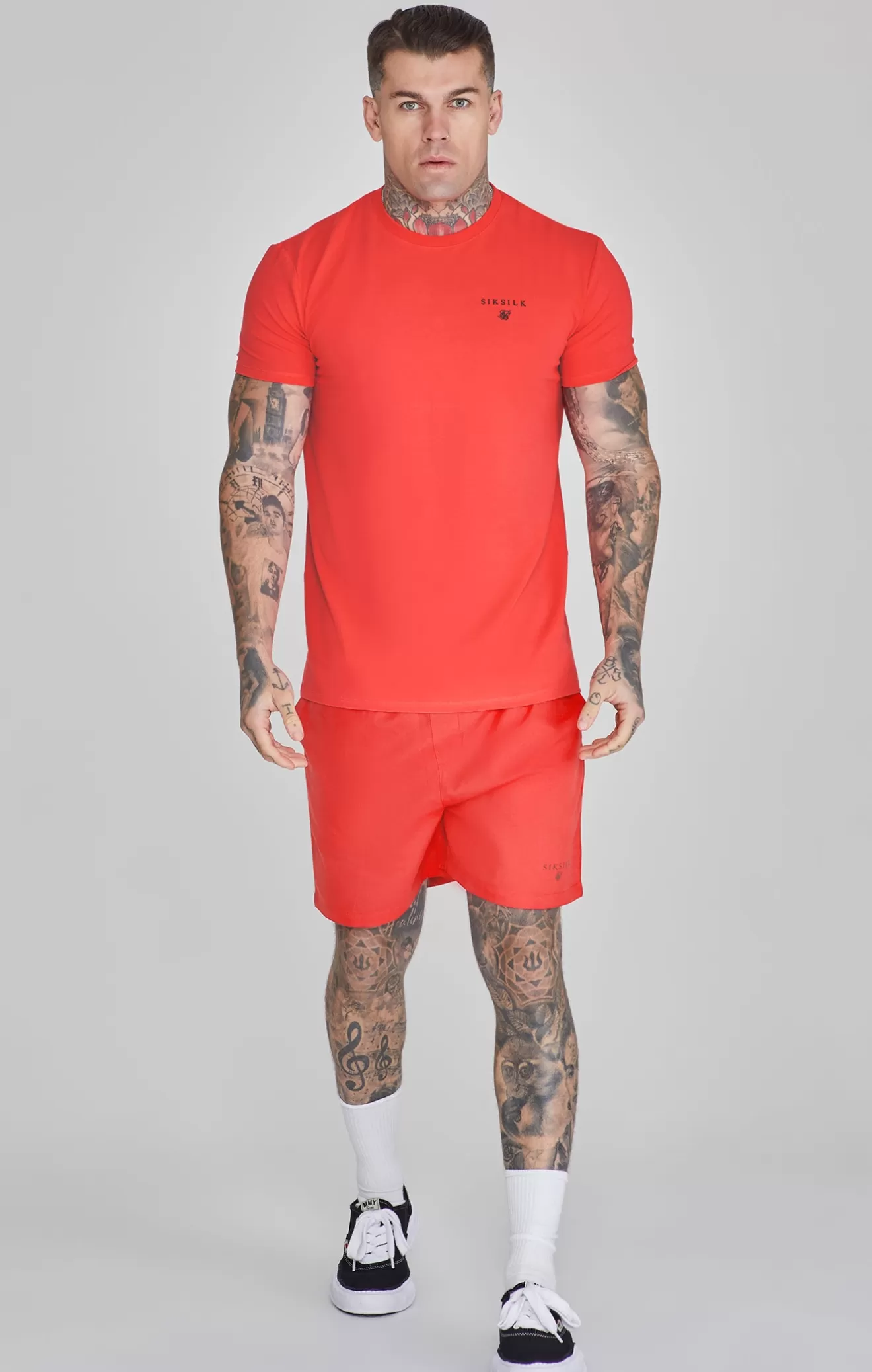 SikSilk T-Shirts^Coral Muscle Fit T-Shirt